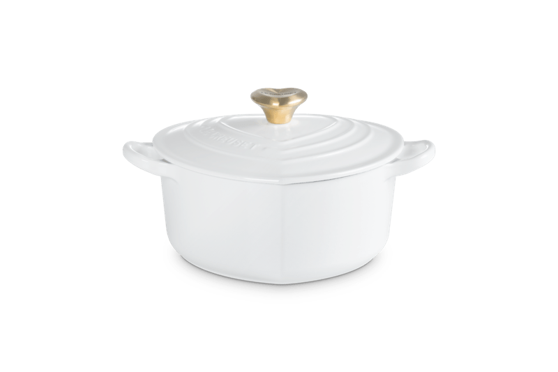Le Creuset Herzbräter mit Herzknauf 20 cm White