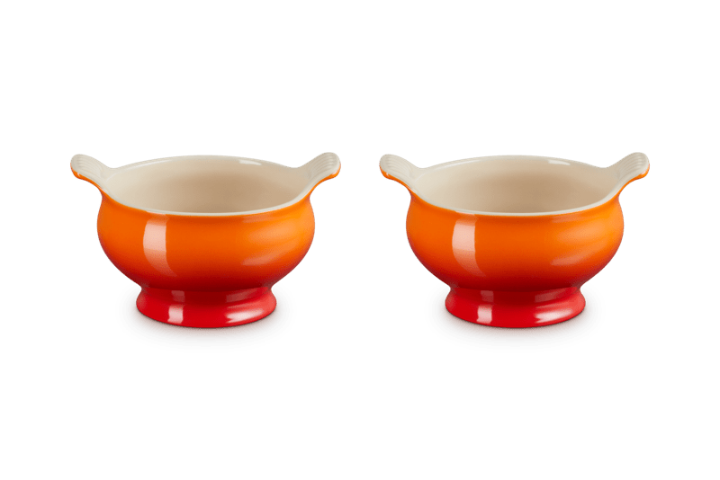 Le Creuset Suppenterrine Tradition 600 Ml 2er-Set Ofenrot