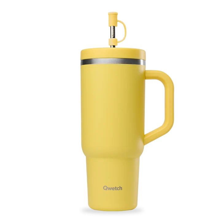 QWETCH Isolierbecher Edelstahl matt zitrone 900ml