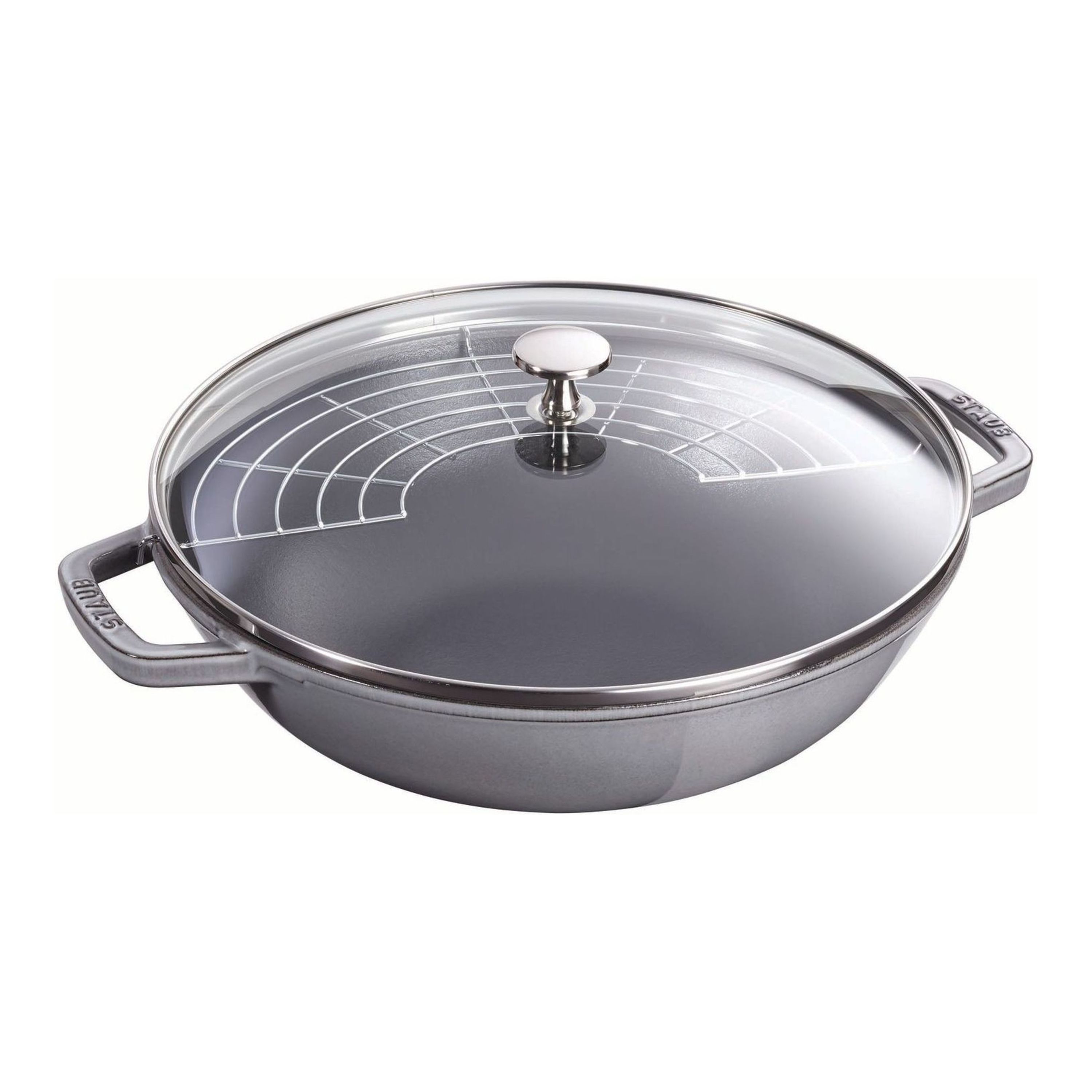 Staub Specialities Wok mit Glasdeckel 30 cm, Gusseisen