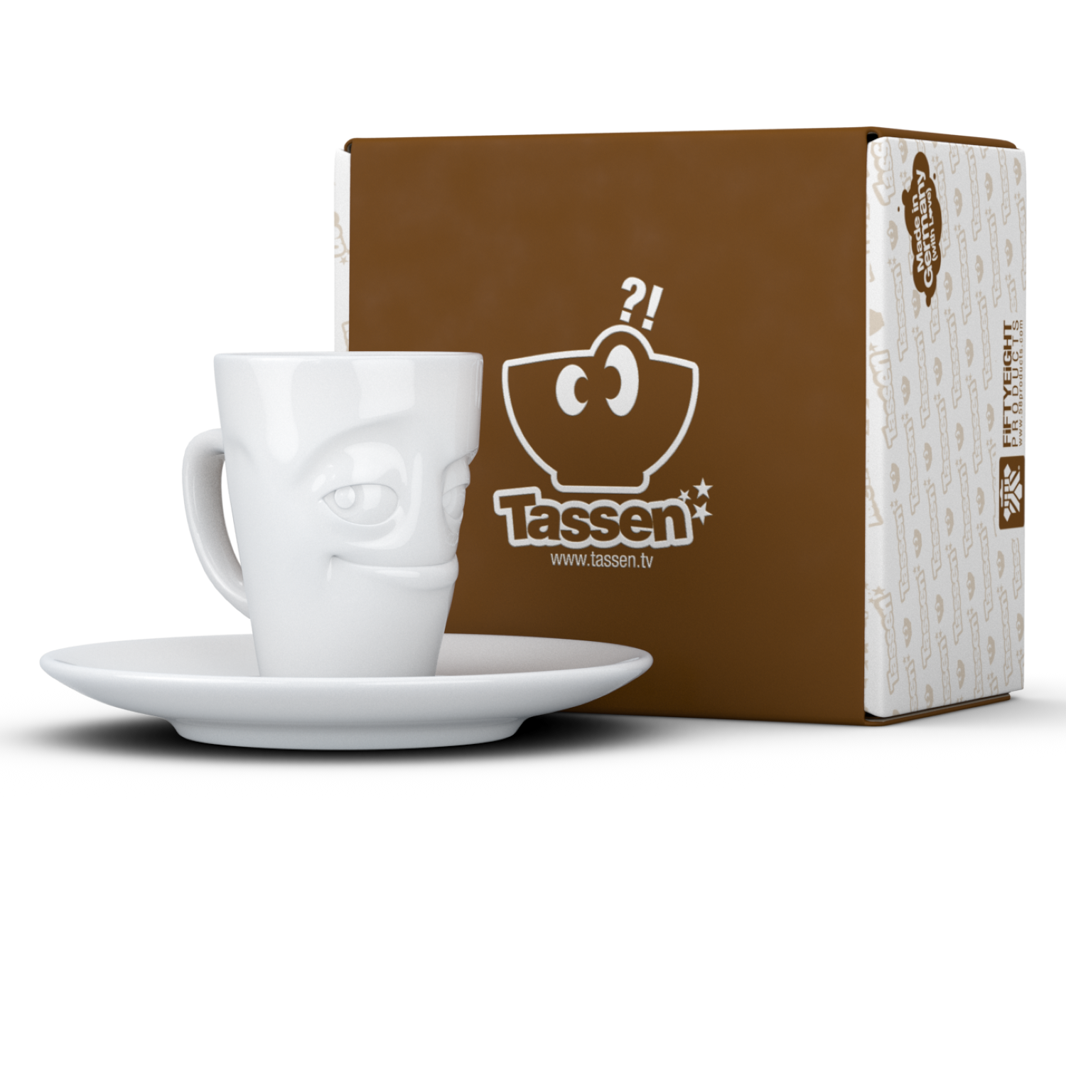 Tassen Espresso Mug mit Henkel - verschmitzt weiß