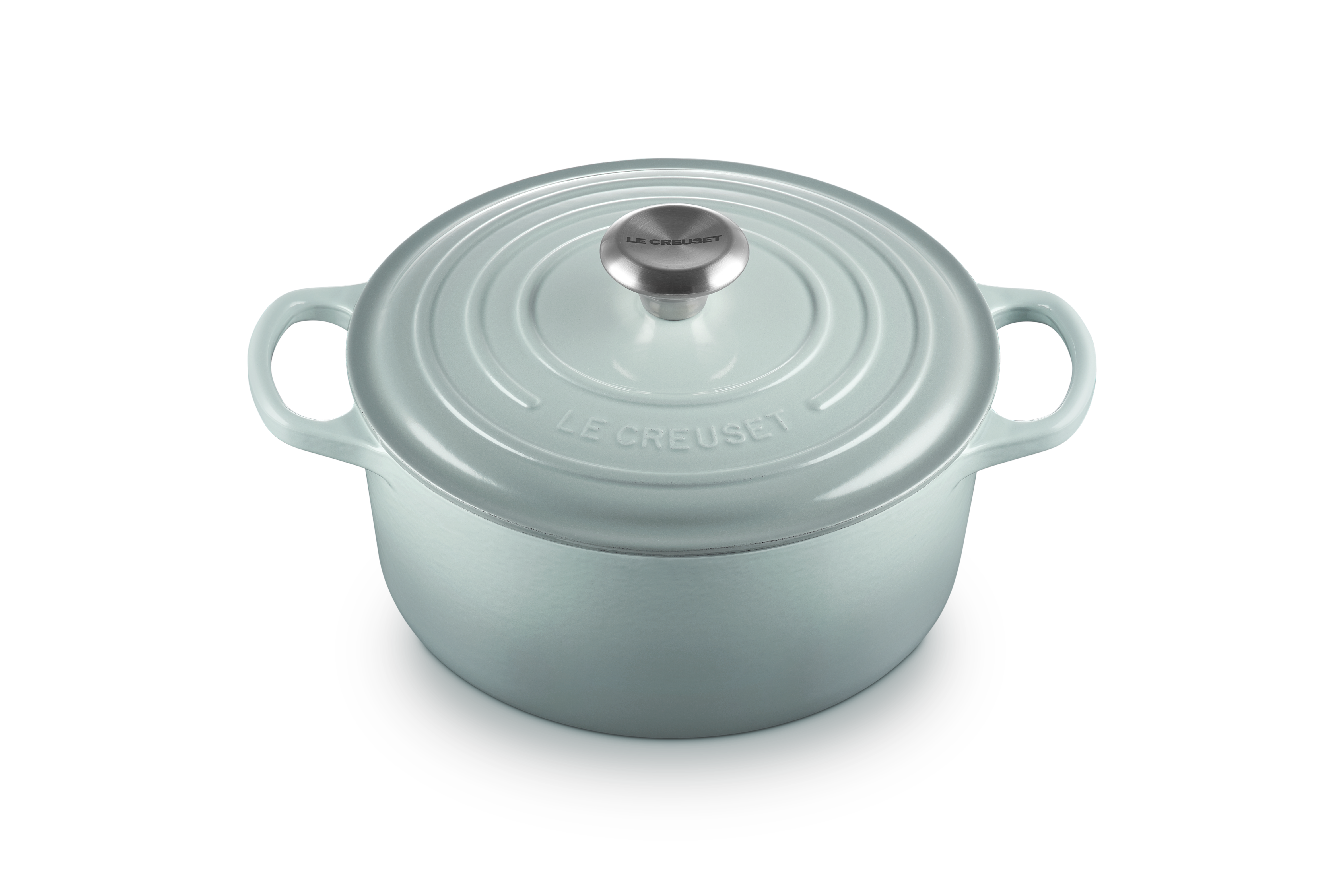 Le Creuset Bräter Signature rund 24 cm Sea Salt