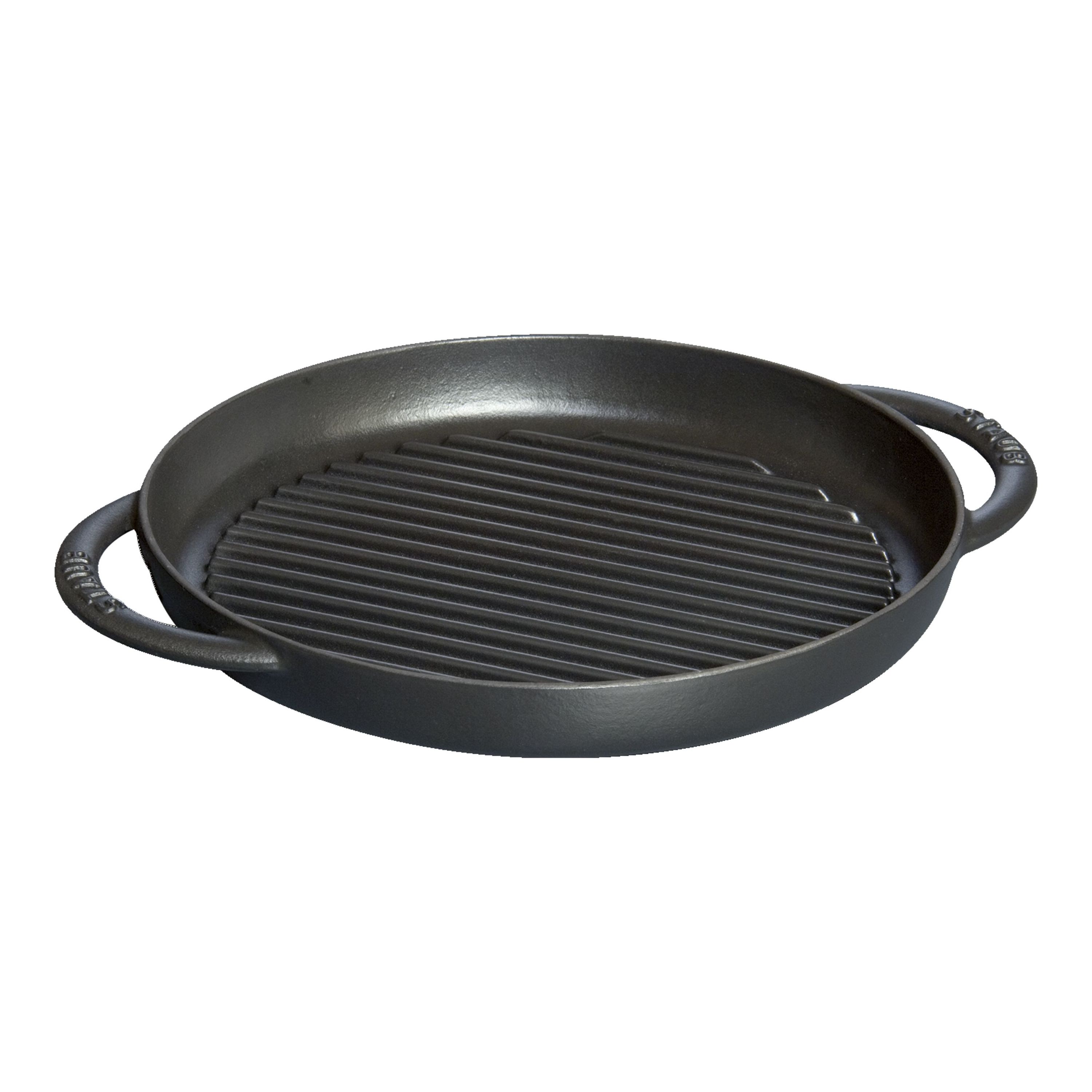 Staub Grill Pans Pure Grill 26 cm, rund, Schwarz, Gusseisen