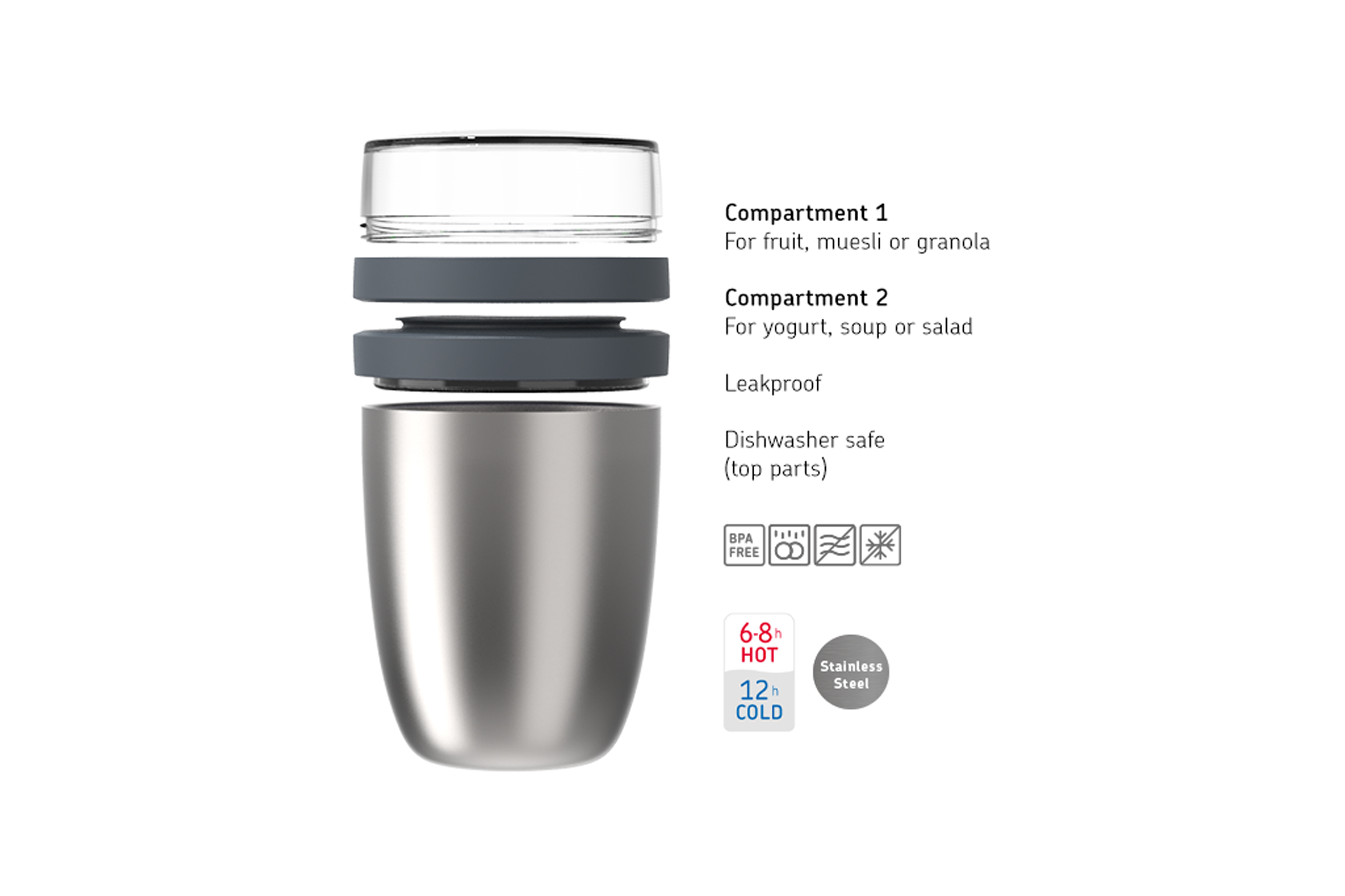 Mepal thermo lunchpot ellipse - gebürstet Mepal thermo lunchpot ellipse - gebürstet