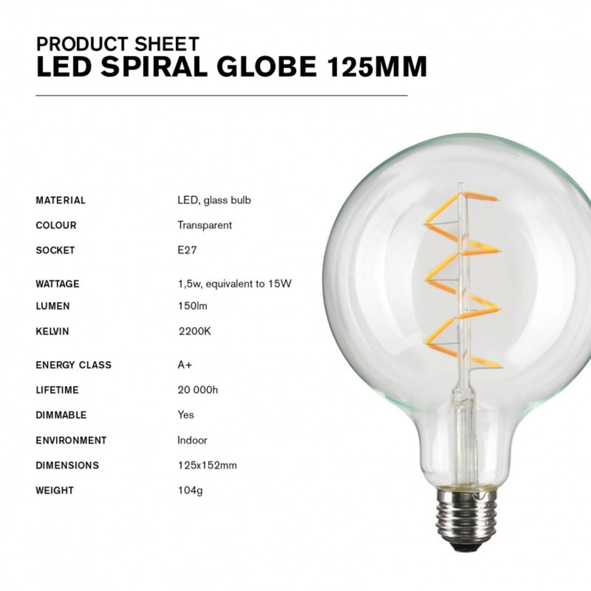 Nud LED Glühbirne Globe 125 mm dimmbar Spiral