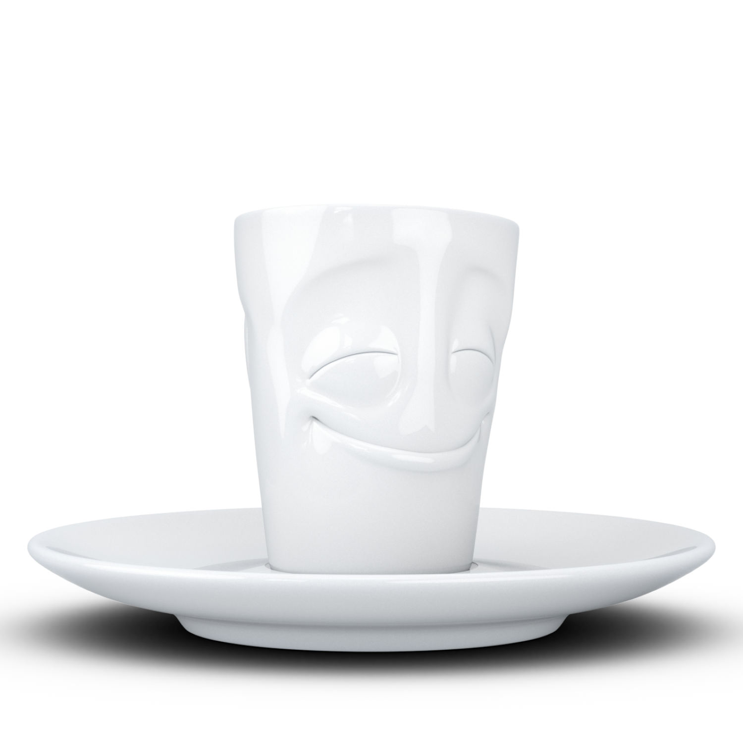 Tassen Espresso Mug mit Henkel - vergnügt weiß