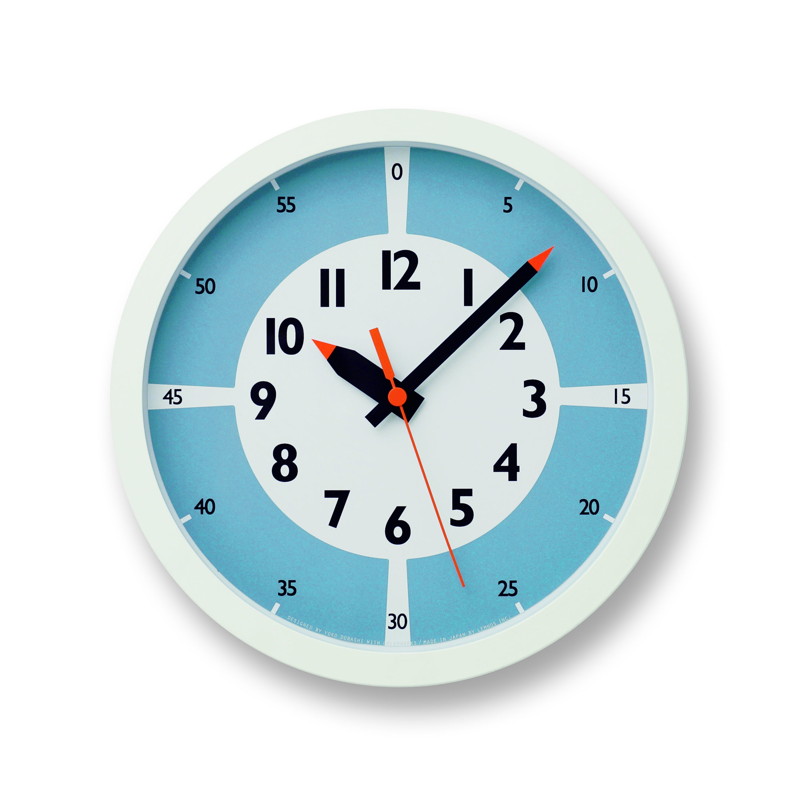 Lemnos Wanduhr fun pun clock with color! / light blue