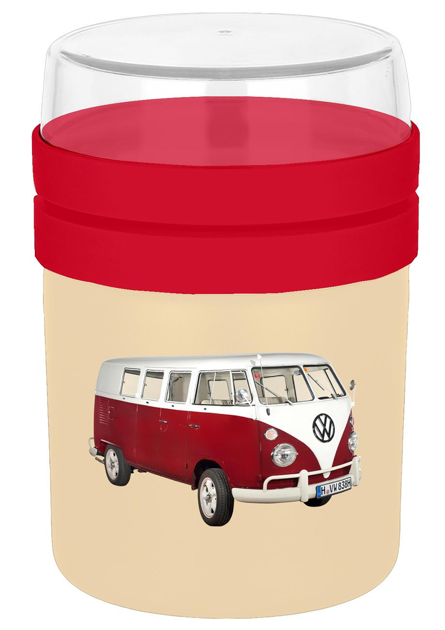 GEDA Food to go Becher VW Classic rot 500ml Ø 10.5 cm Beige