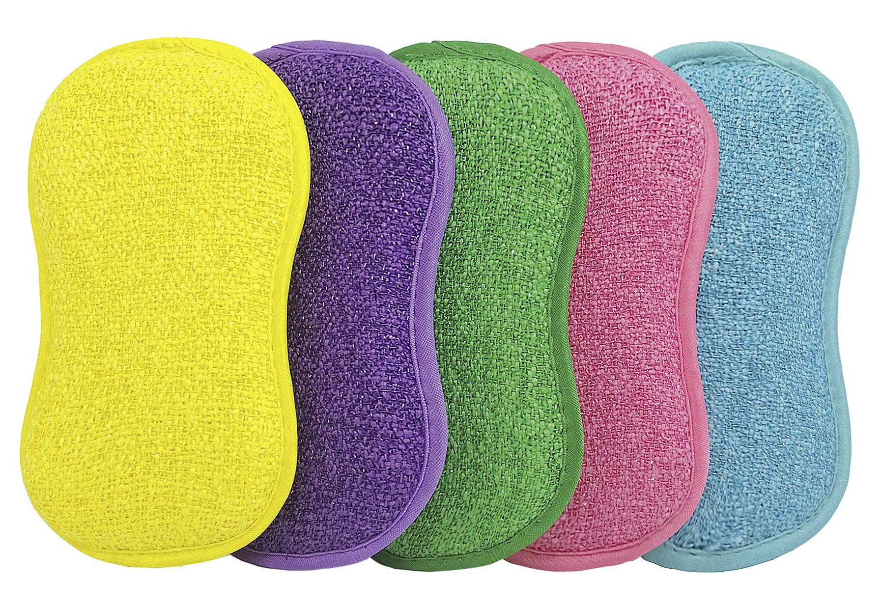 GENIUS 2in1 Mikrofaser-Schwamm Set 5-teilig bunt