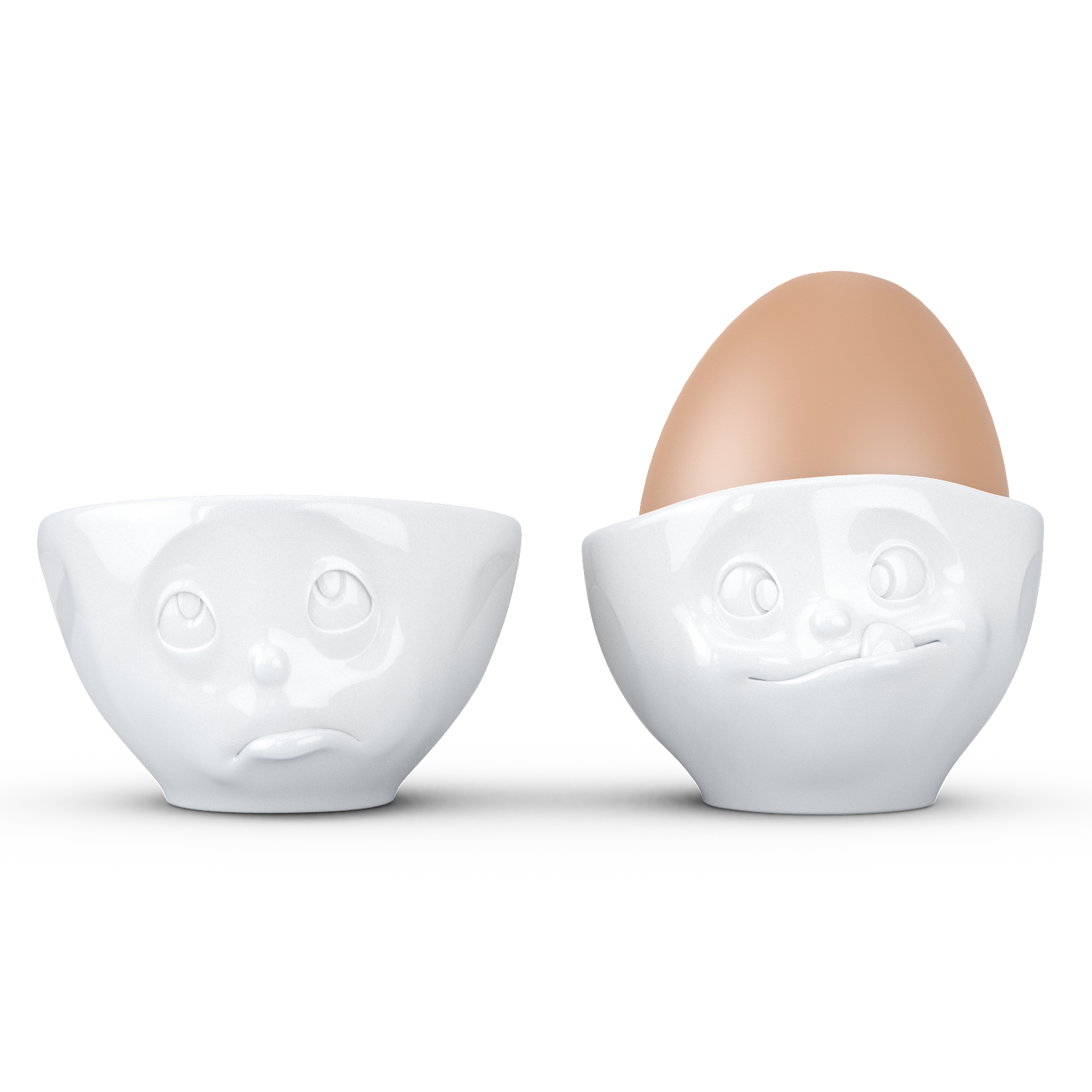 Tassen Eierbecher Set - ochbitte/lecker weiß