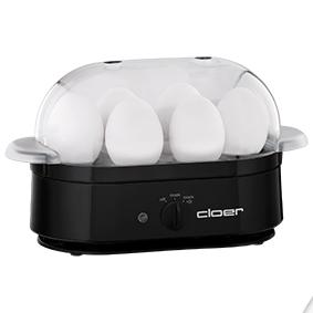 CLOER Eierkocher 6er mit Edelstahl-Heizplatte und Pochierschalen