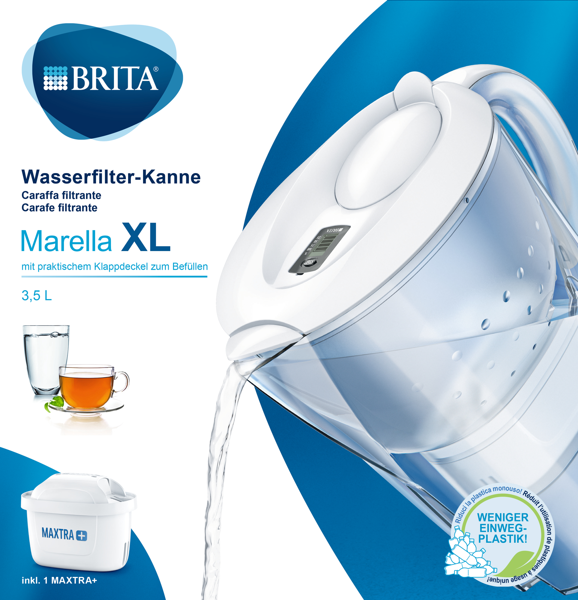 BRITA Wasserfilter Marella XL MAXTRA+ 3,5 l weiß