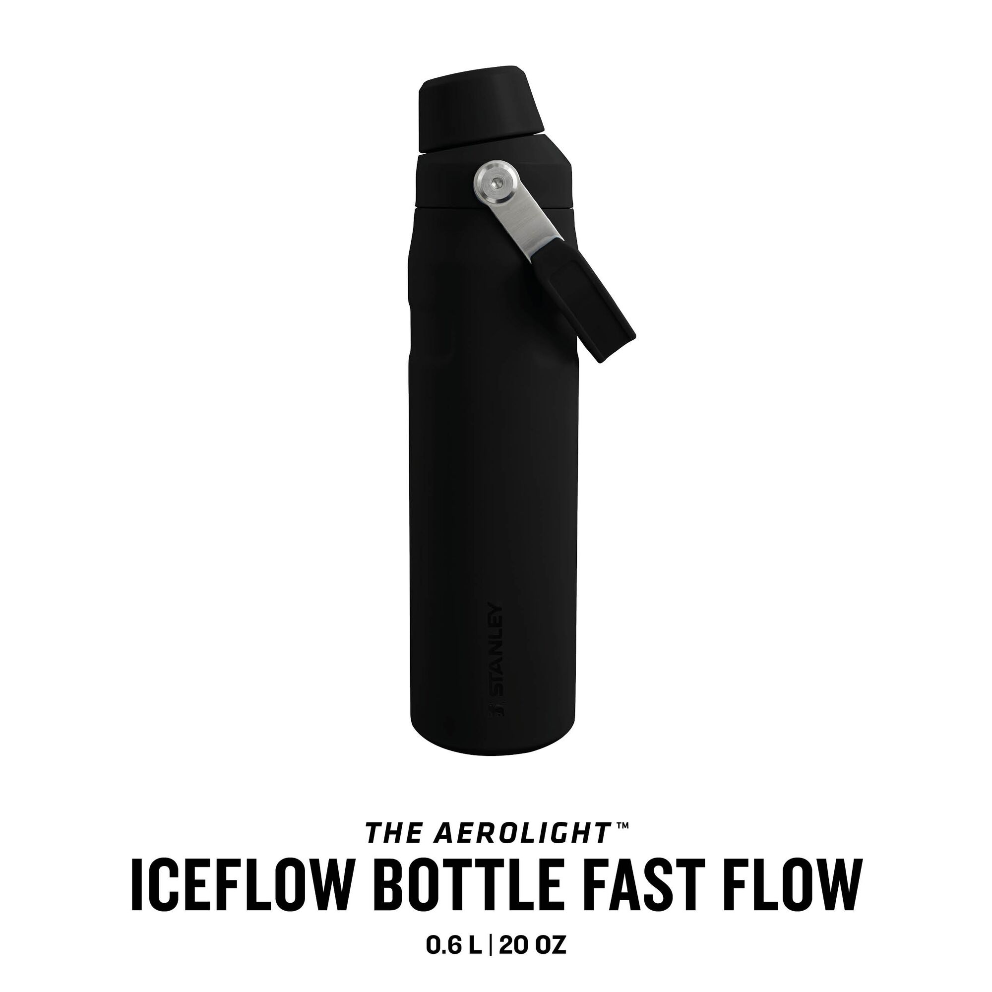 Stanley Isolierflasche The Aerolight Iceflow Bottle Fast Flow 0,6l Black