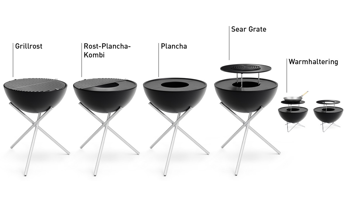 Höfats BOWL 57 Plancha-Grillset hoch