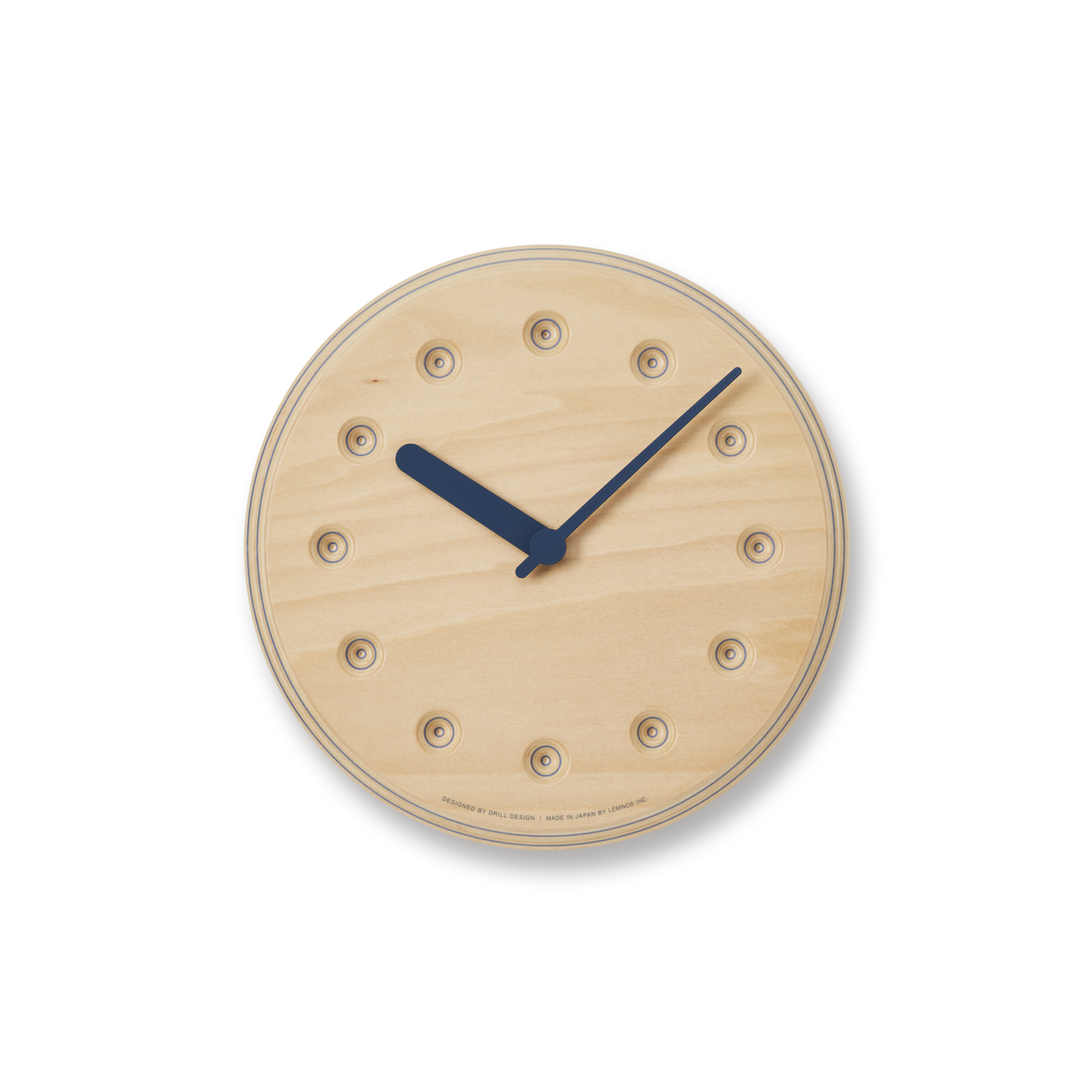 Lemnos Wanduhr Paper-Wood Clock dot / navy