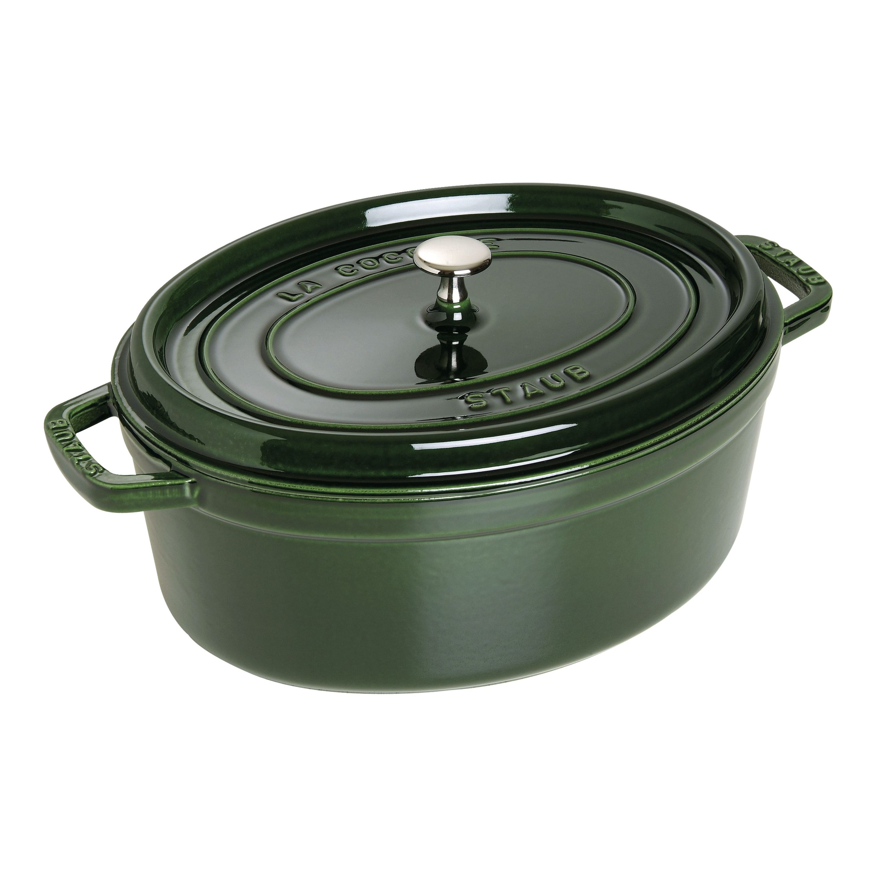 Staub La Cocotte Cocotte 33 cm, oval, Basilikum-Grün, Gusseisen