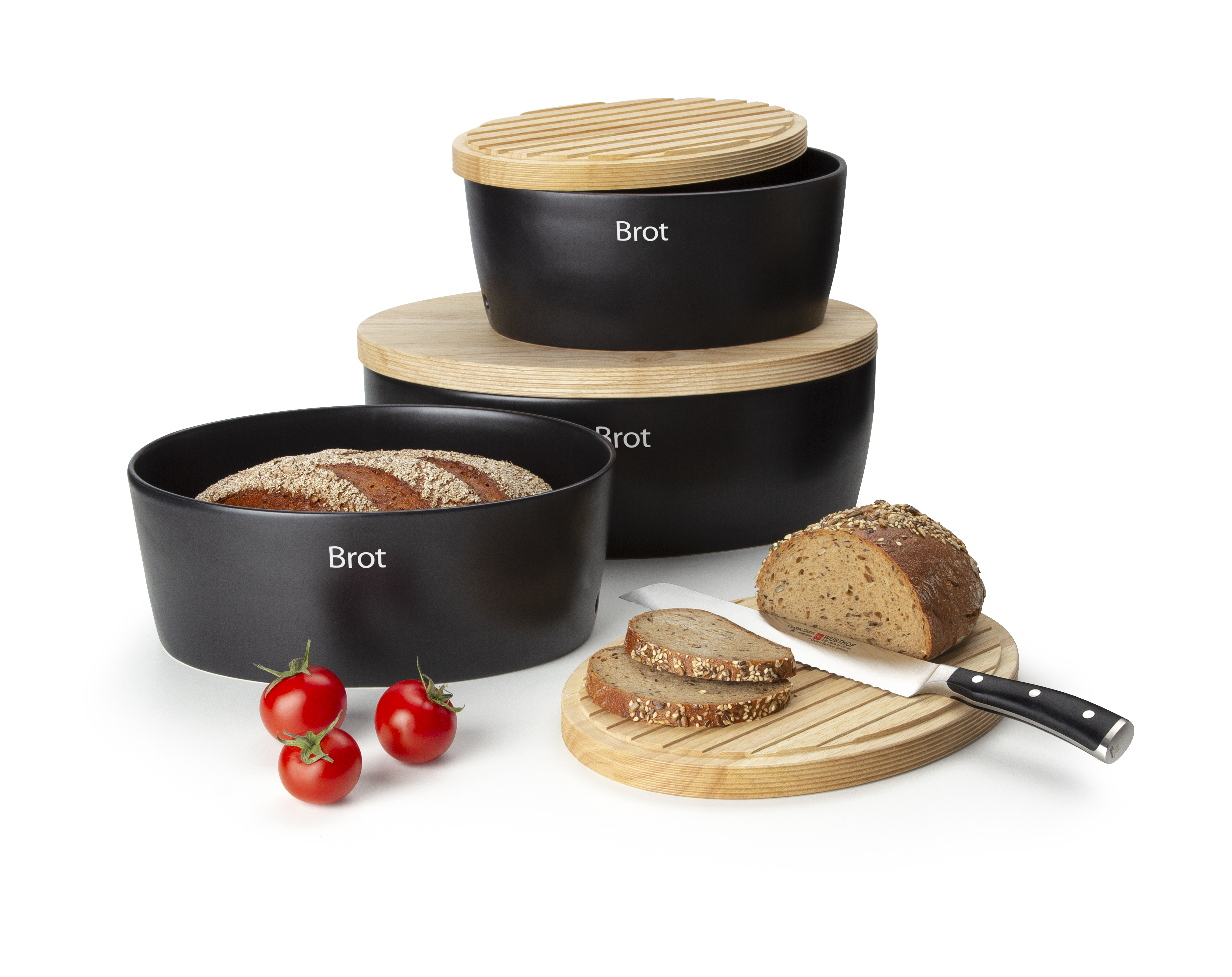 Continenta Brottopf Keramik oval, schwarz Continenta Brottopf Keramik oval, schwarz