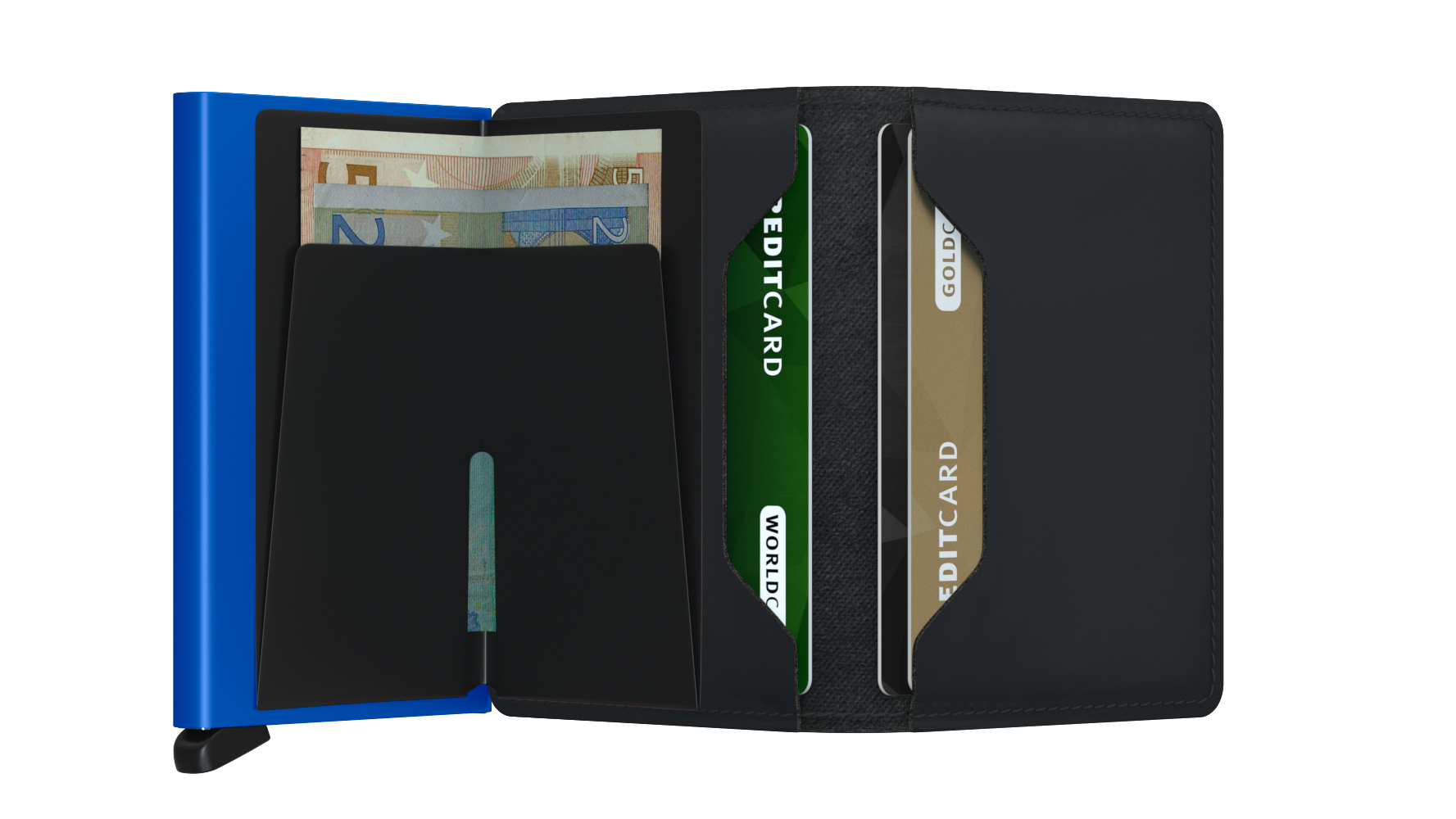 Secrid Slimmwallet Matte Black & Blue