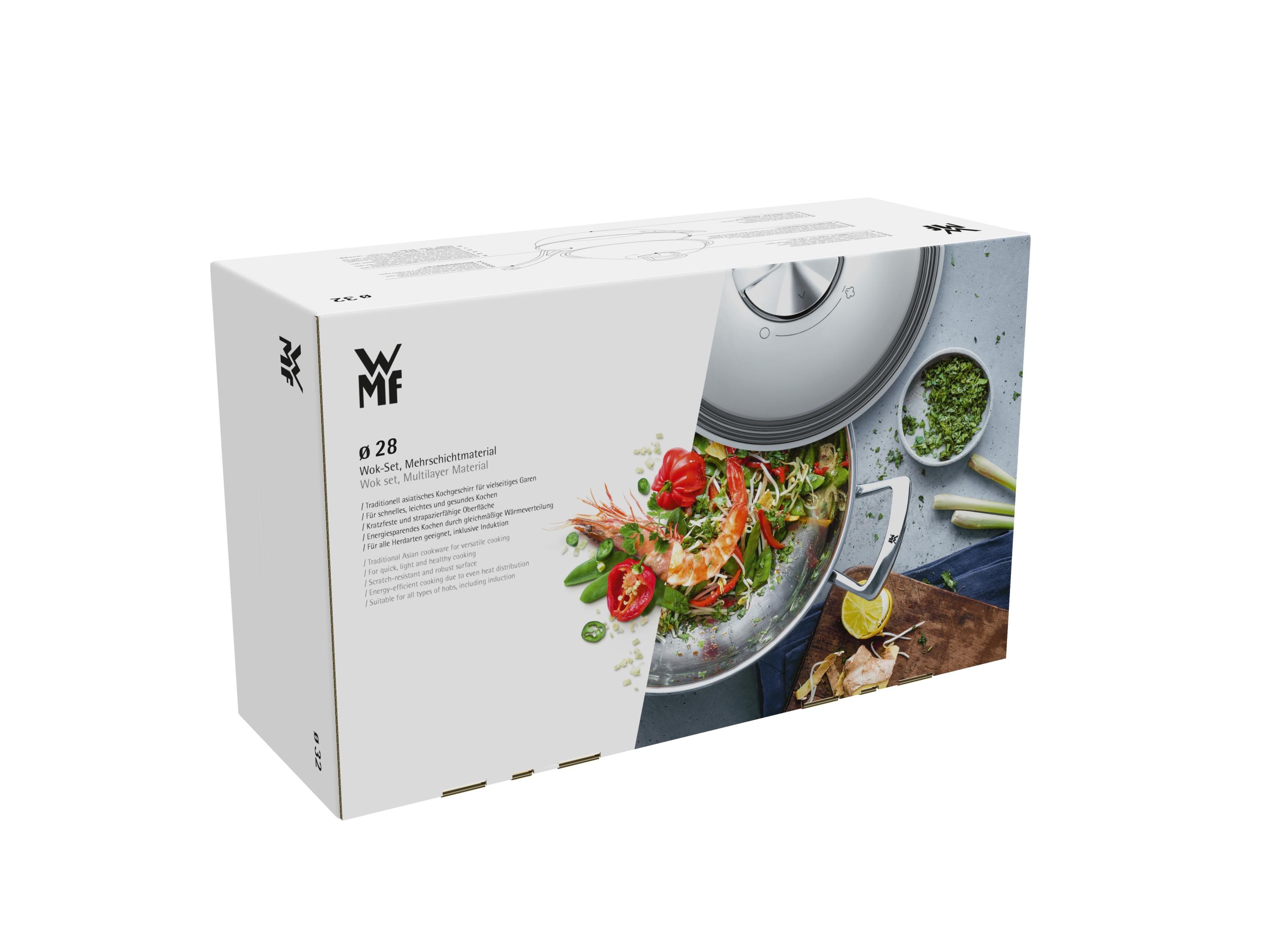 WMF Multiply Wok mit Edelstahldeckel, 28 cm