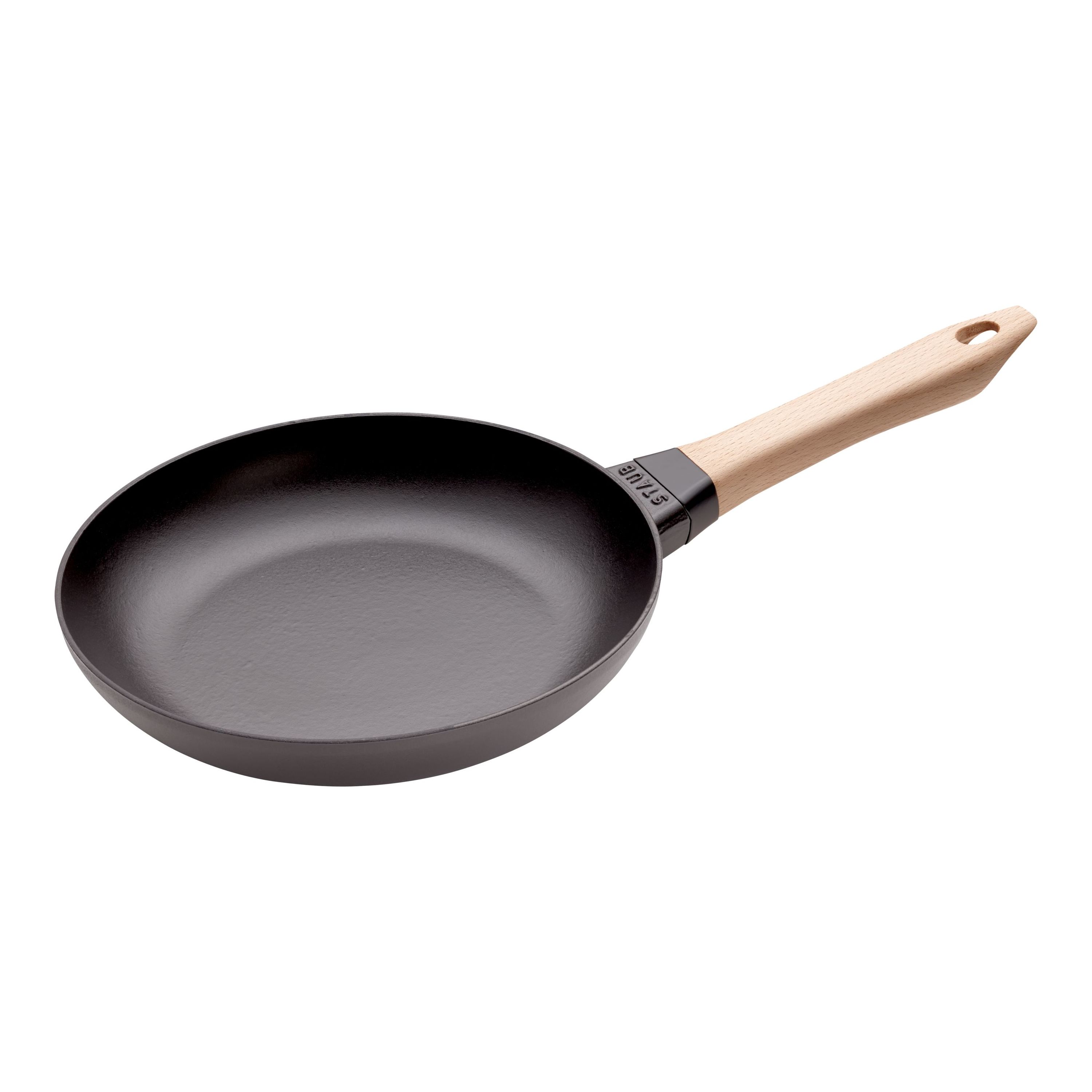 Staub Pans Bratpfanne mit Holzgriff 24 cm, Gusseisen, Schwarz