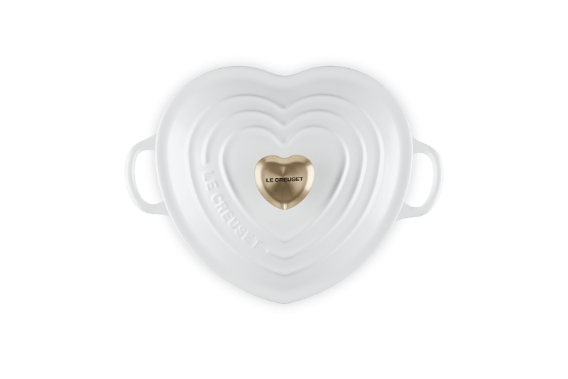 Le Creuset Herzbräter mit Herzknauf 20 cm White