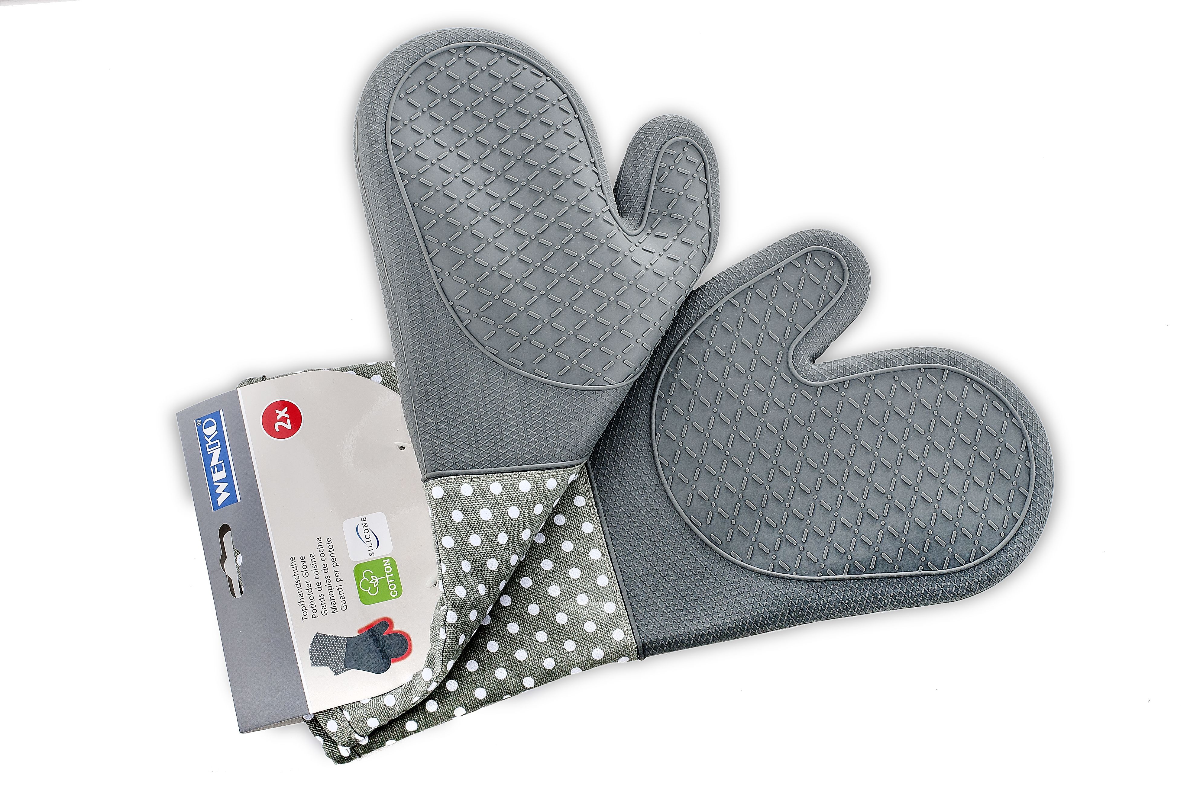 WENKO Topfhandschuhe Silikon Grau
