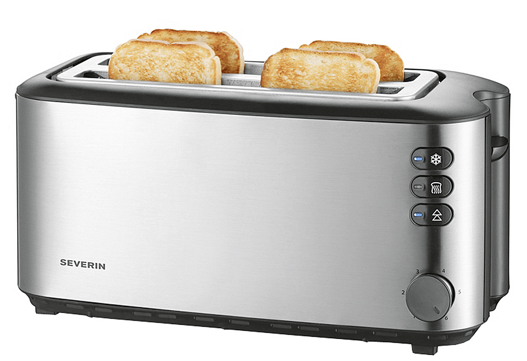 SEVERIN Toaster AT 2509 2 für bis zu 4 Brotscheiben 1400 Watt Edelstahl/schwarz 