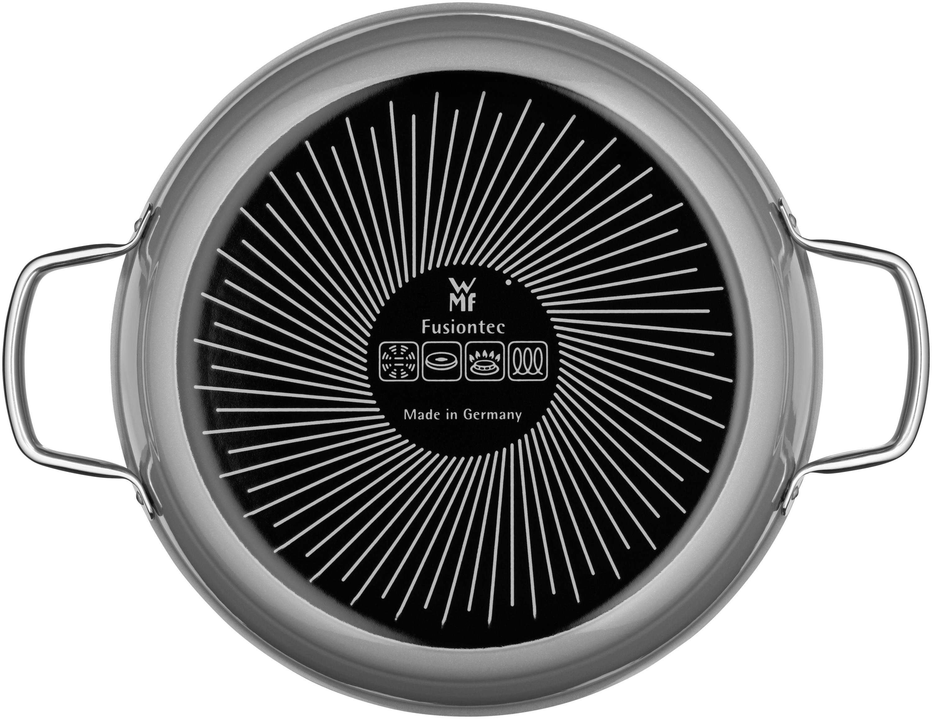 WMF Fusiontec Mineral Schmorpfanne mit Glasdeckel, 28 cm, Platinum
