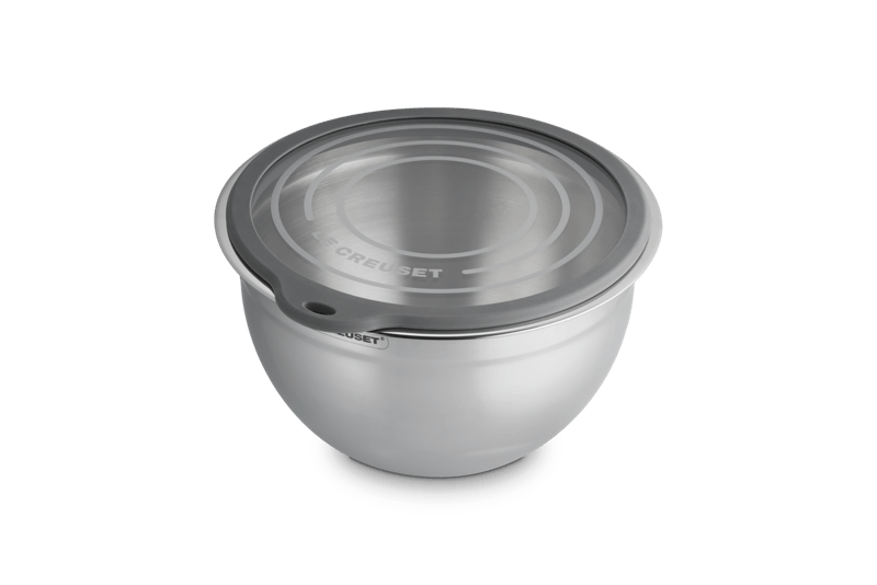 Le Creuset Edelstahlschüssel mit Glasdeckel 27cm