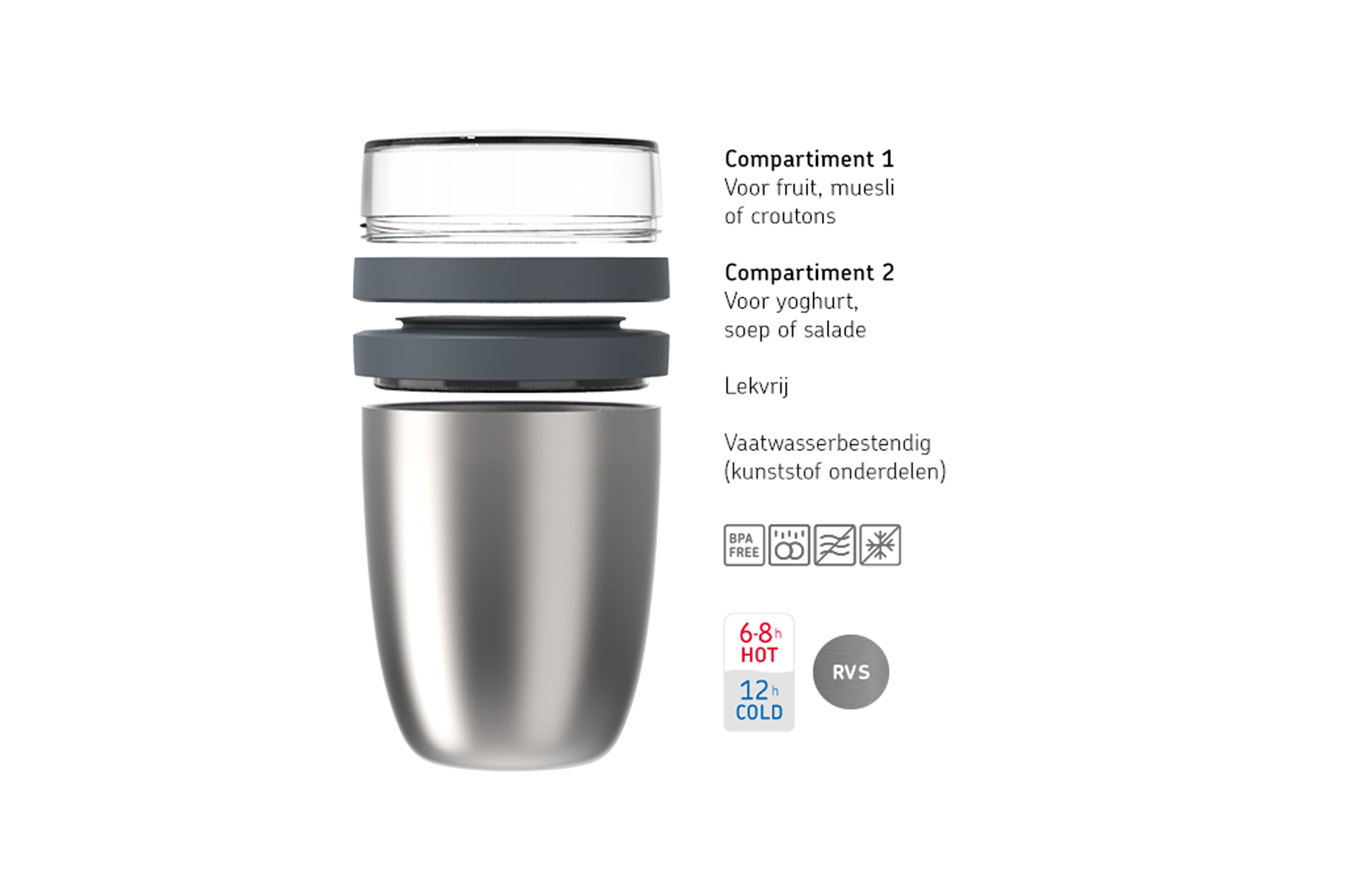 Mepal thermo lunchpot ellipse - gebürstet Mepal thermo lunchpot ellipse - gebürstet