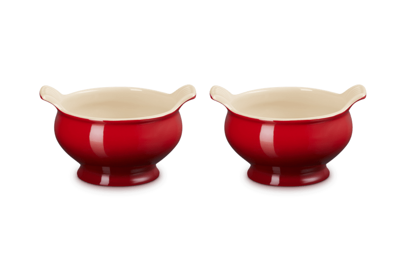 Le Creuset Suppenterrine Tradition 600 Ml 2er-Set Kirschrot