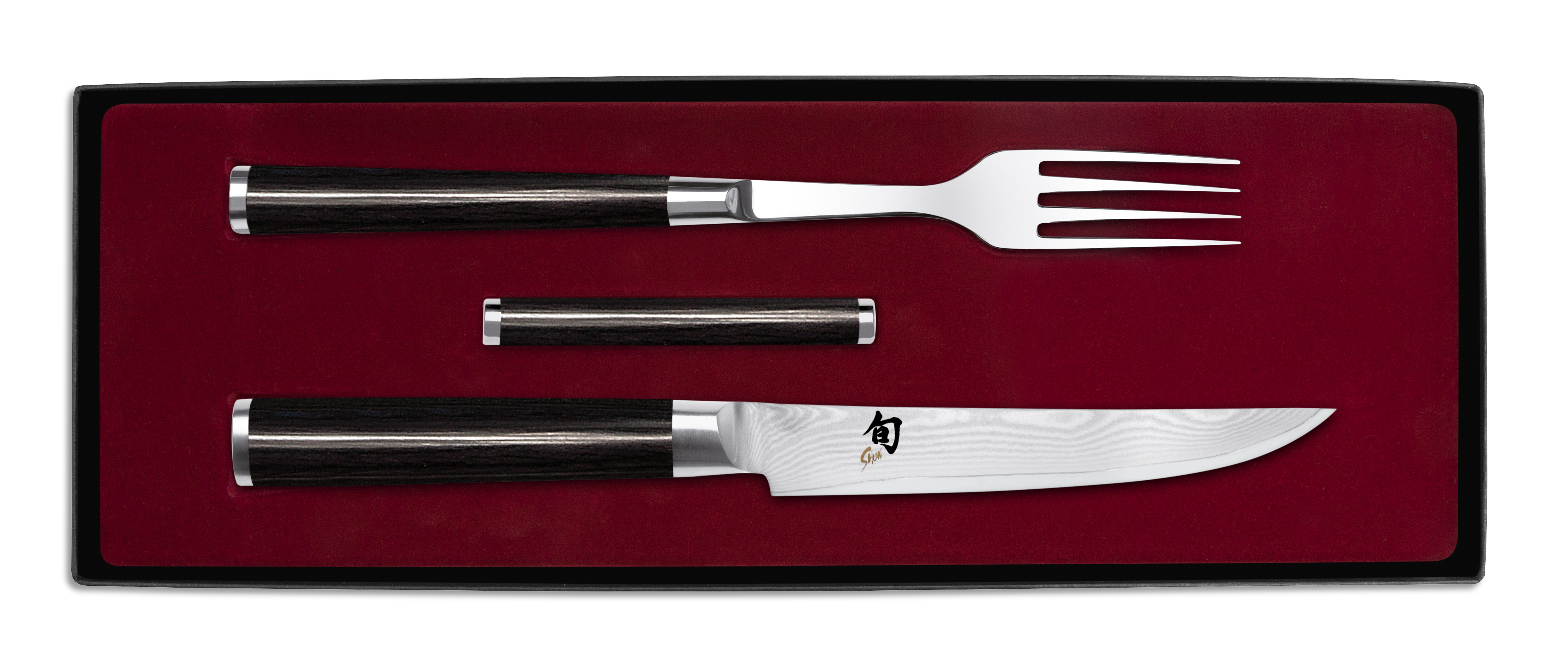 KAI Shun Classic Sets Besteck-Set 
Gabel + Steakmesser + Messerbänkchen DM-0907