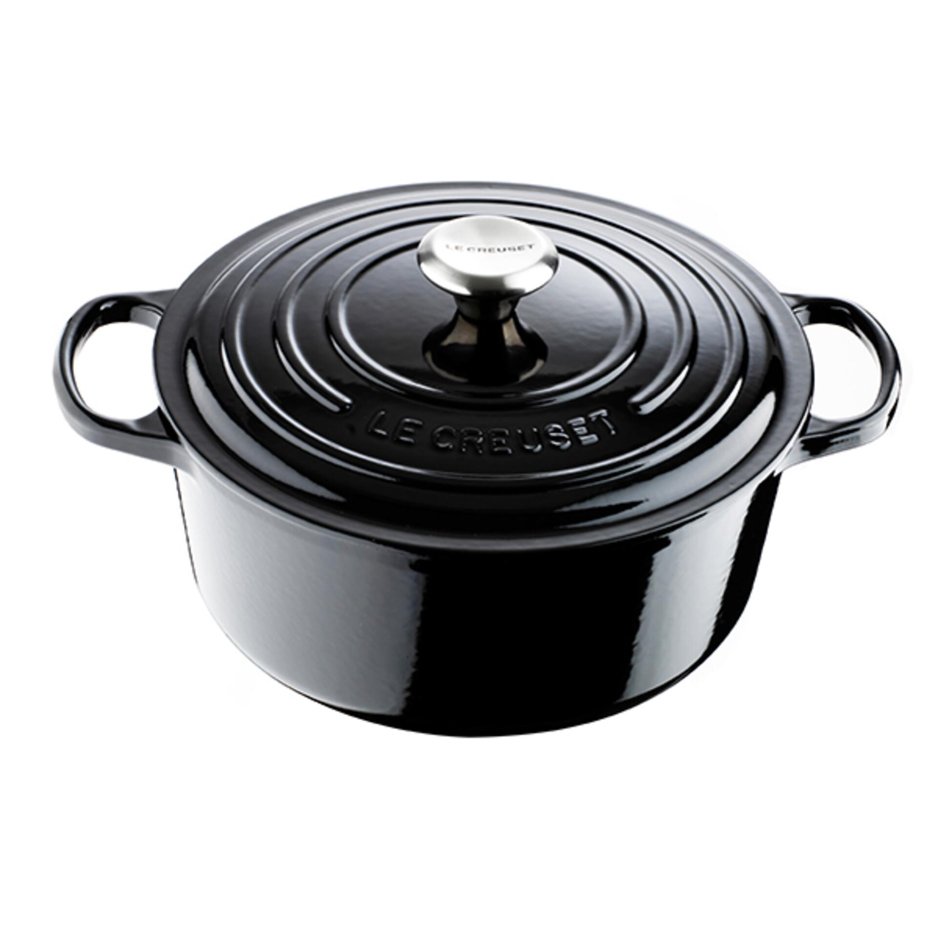 Le Creuset Bräter Signature 24 cm schwarz glänzend 4,2 L rund