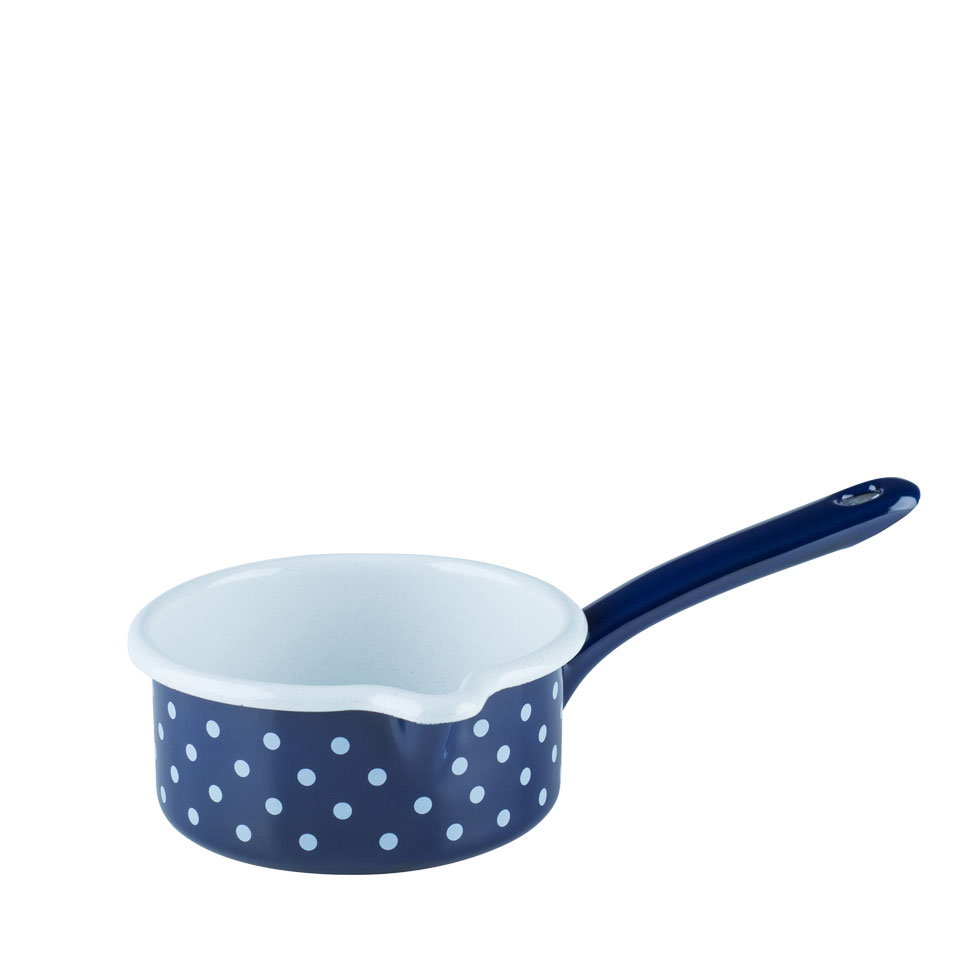 Riess Stielkasserolle mit grossem Ausguss 12cm,0.5L PÜNKT.BLAU