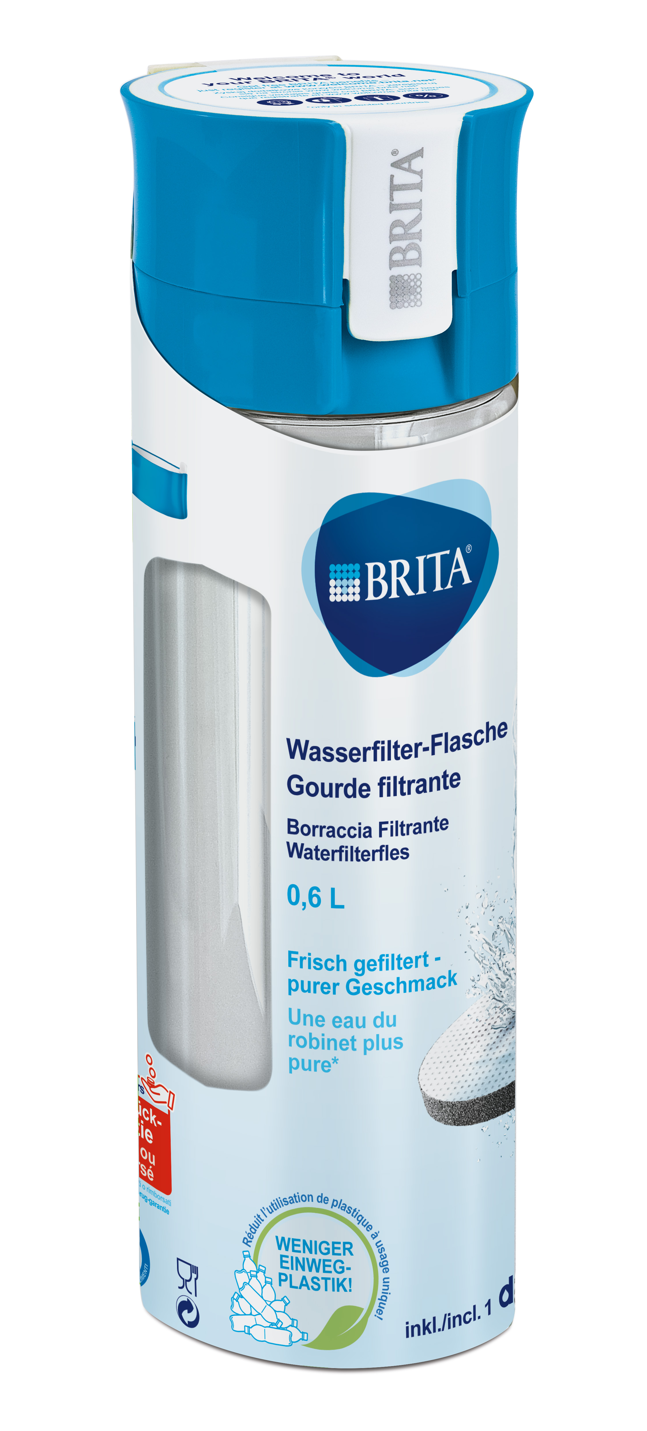 BRITA Wasserfilterflasche Fill & Go Vital 0,6 l blau