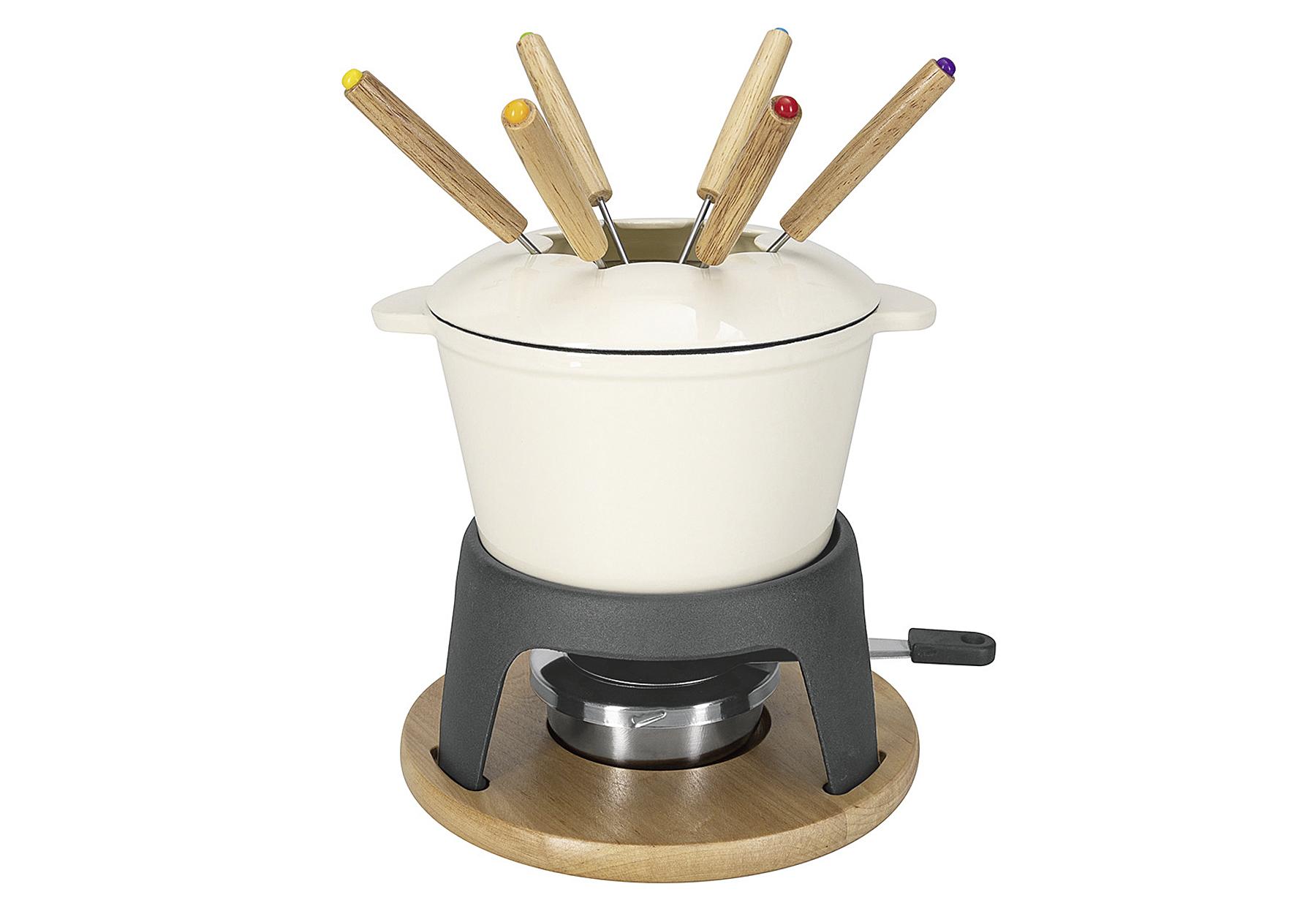 NOUVEL Fondue-Set "Alpina" Ø 16 cm creme / anthrazit / natur