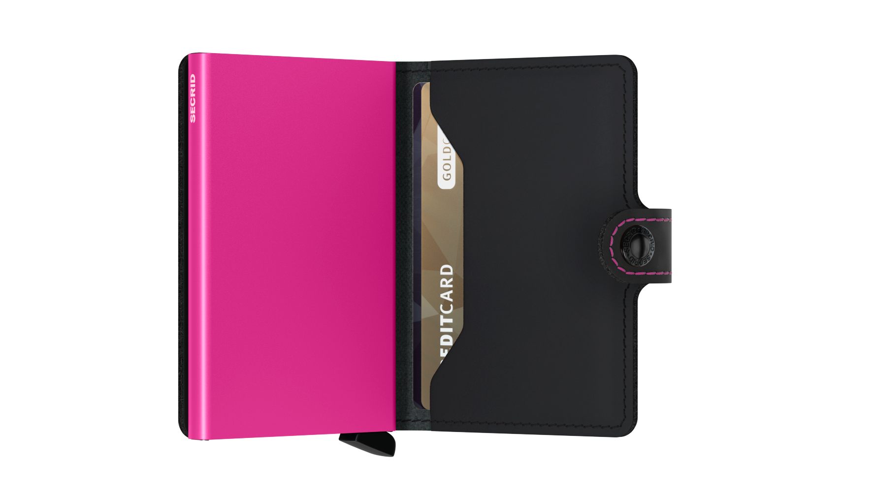 Secrid Miniwallet Matte Black & Fuchsia