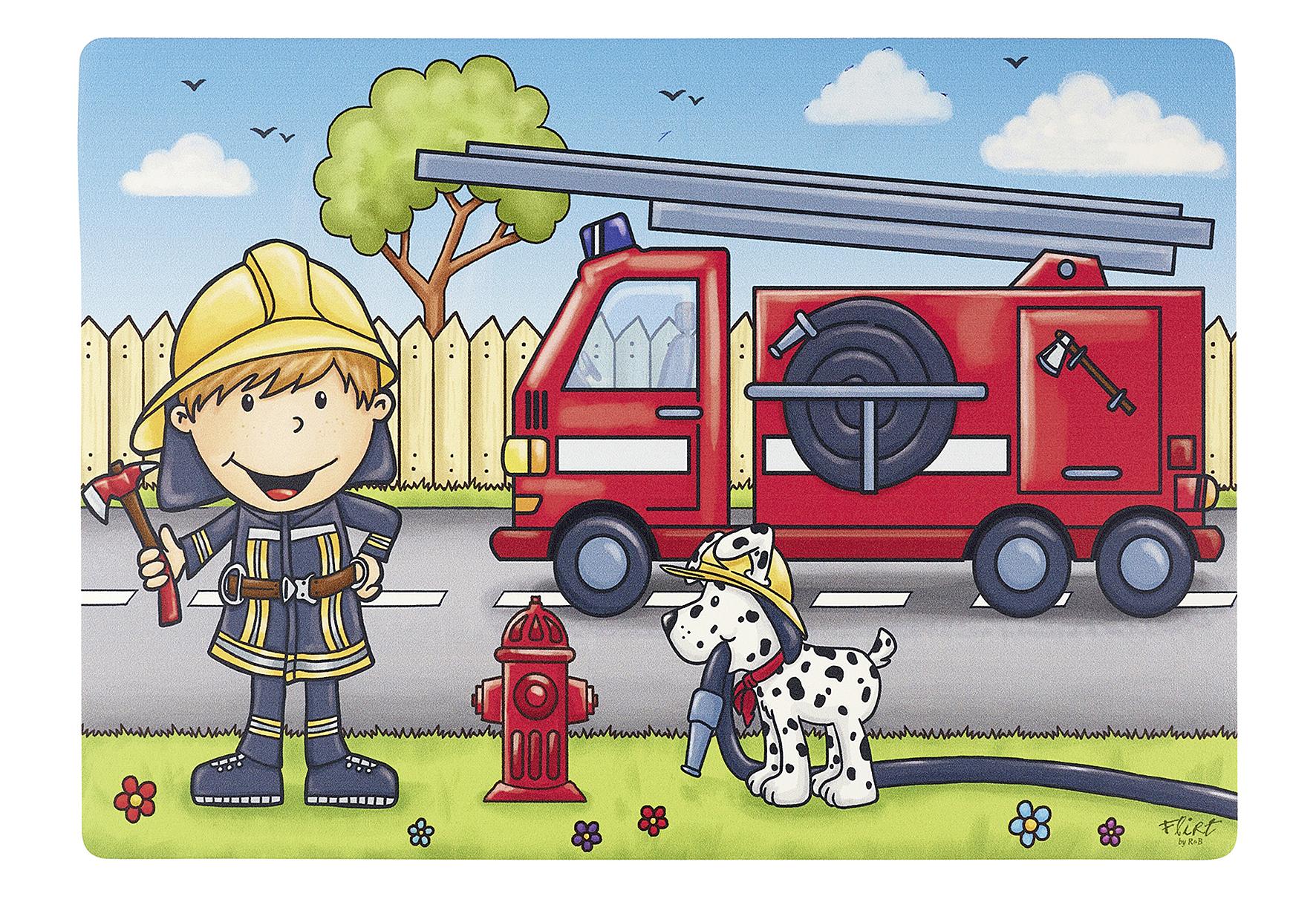 RITZENHOFF & BREKER Tischset Feuerwehrmann "Bernie" mehrfarbig
