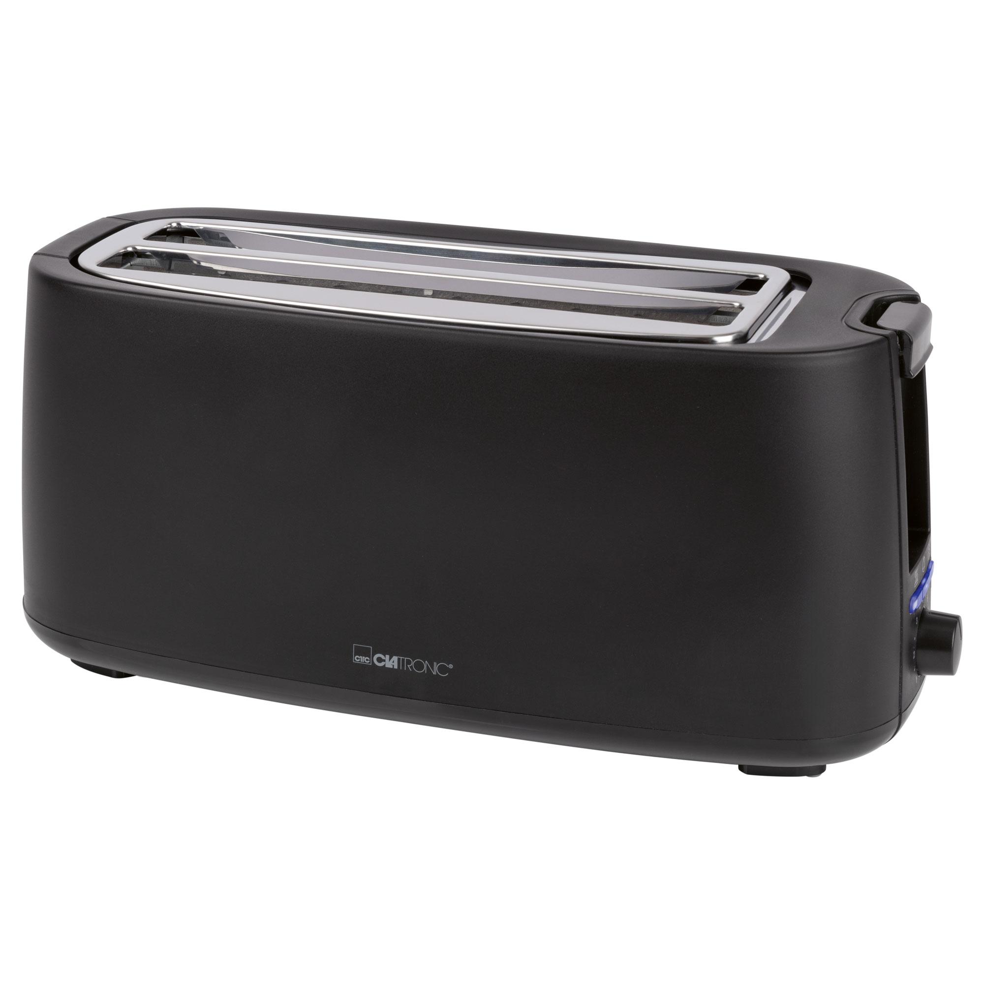 CLATRONIC TA 3802 Langschlitztoaster 4 Scheiben schwarz-matt schwarz matt