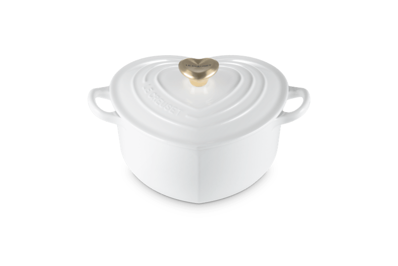 Le Creuset Herzbräter mit Herzknauf 20 cm White