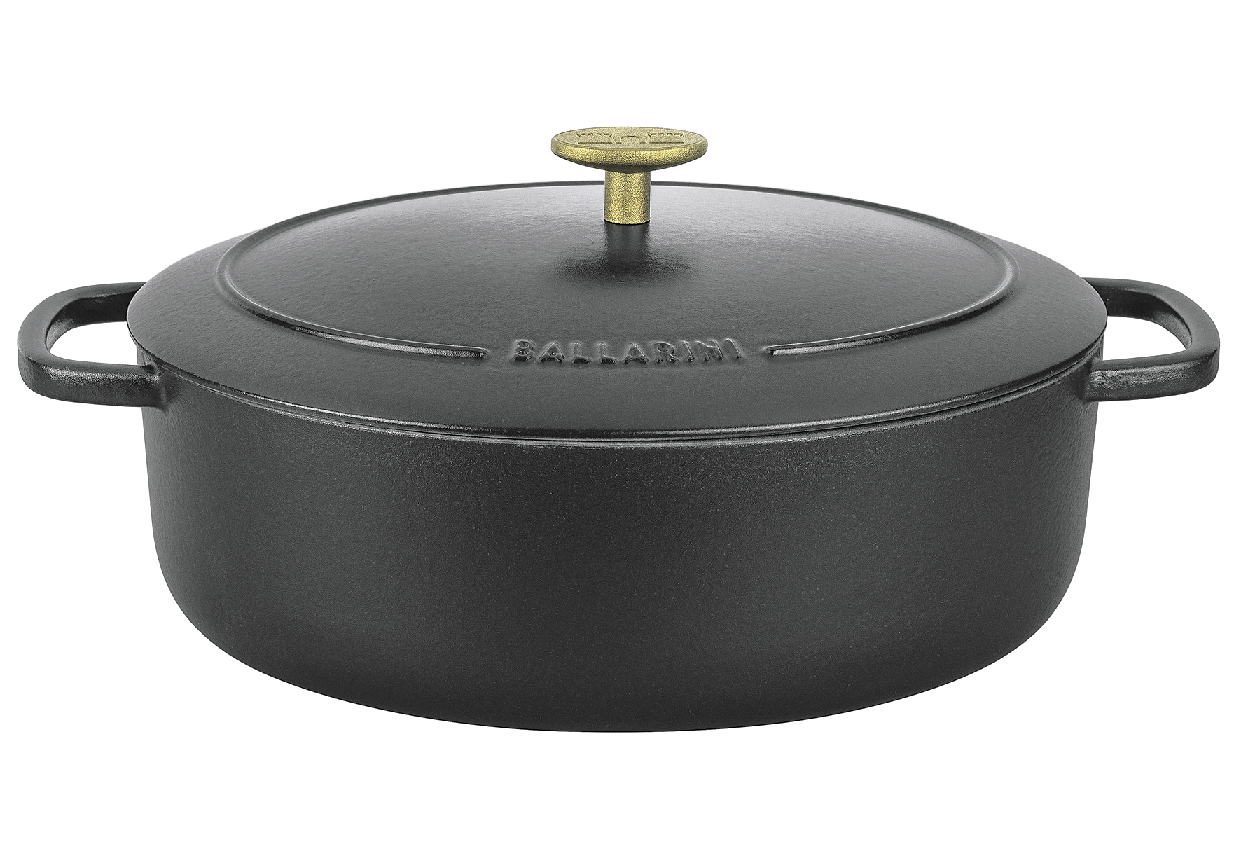 BALLARINI Bellamonte Cocotte 33 cm, oval, Schwarz, Gusseisen