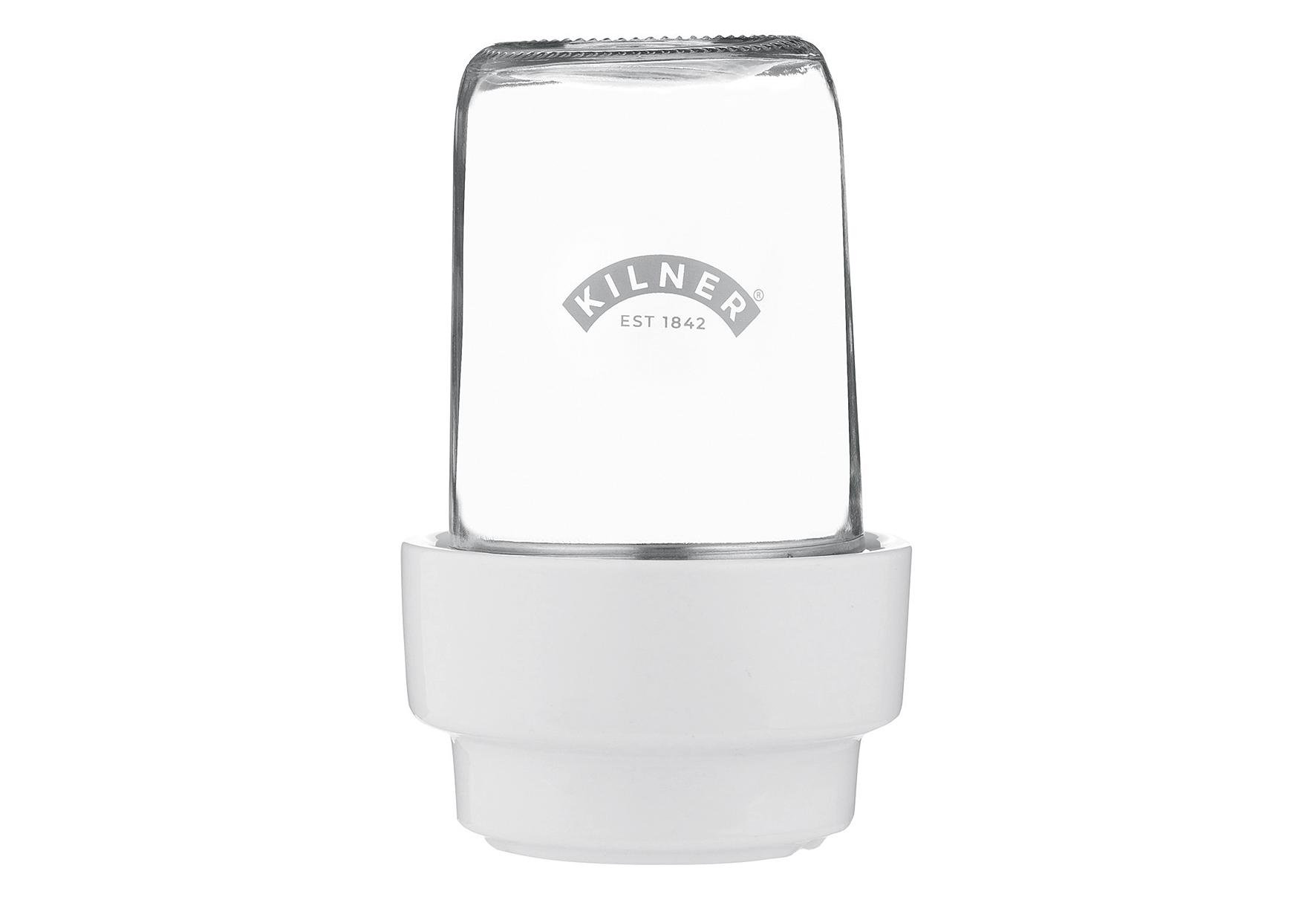 KILNER Aufbewahrungsglas für Sprossen, 0,5 Liter transparent/ weiß/ silber