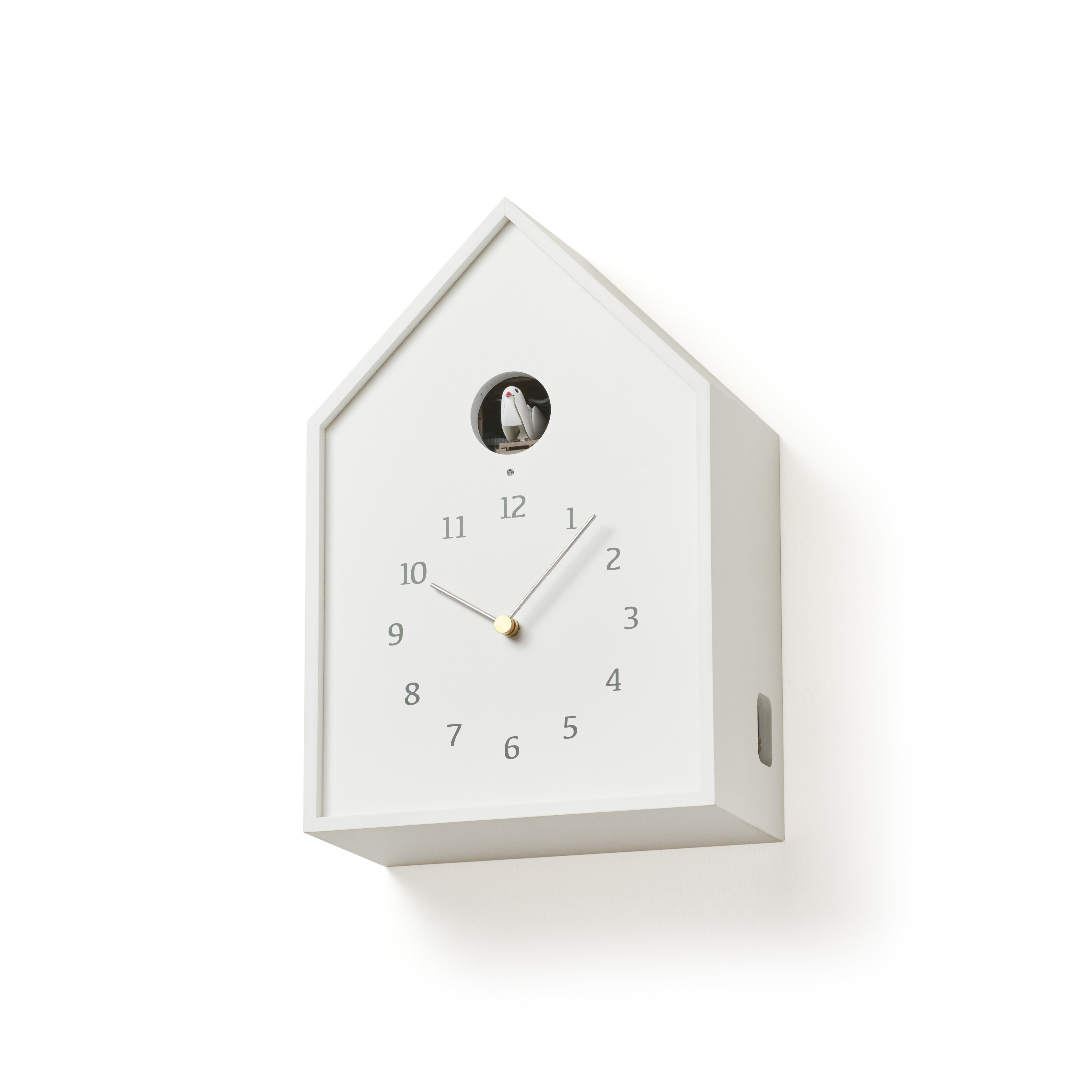 Lemnos Wanduhr Birdhouse Clock / white
