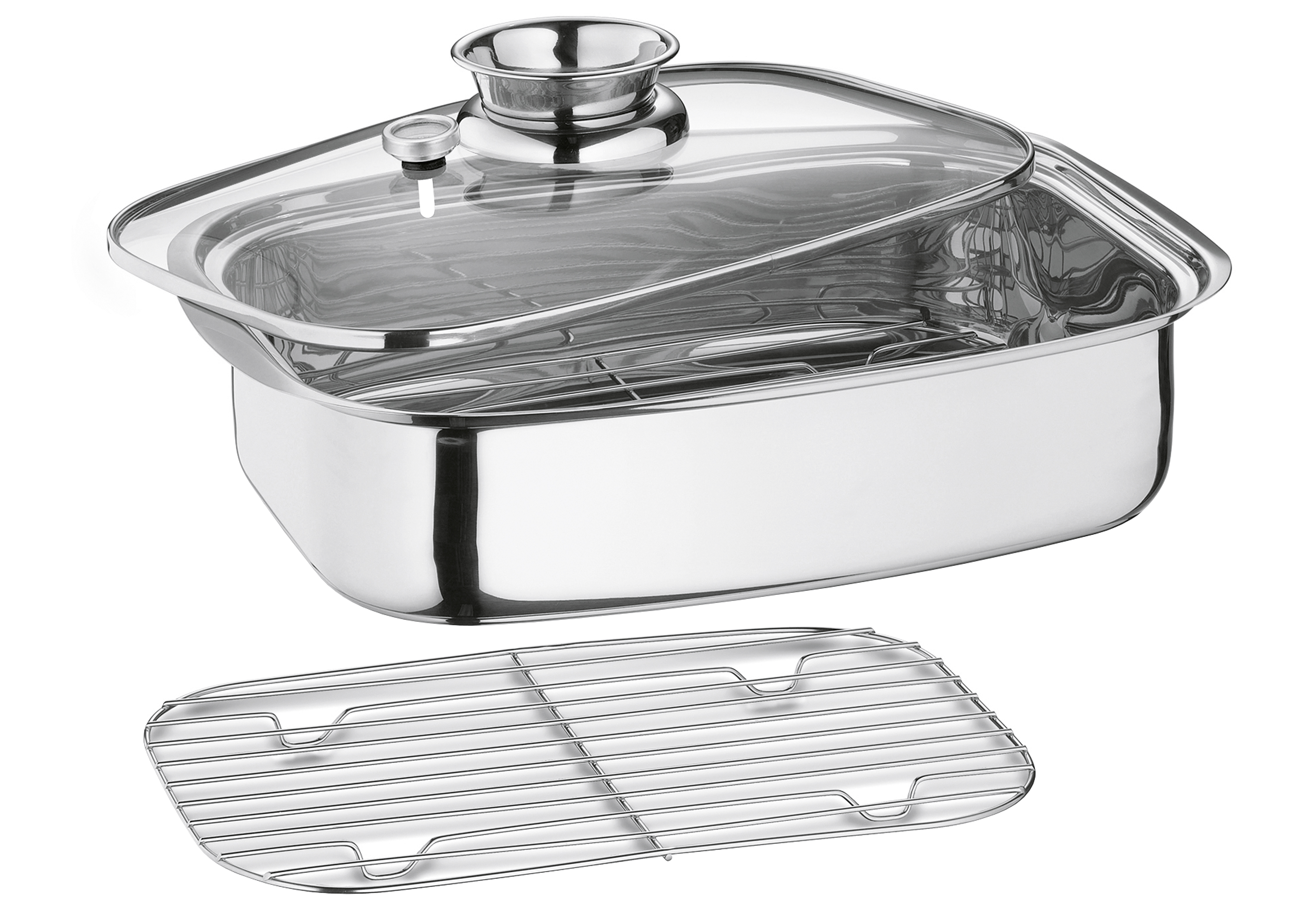 KÜCHENPROFI Aromabräter/ Dampfgarer COOK Edelstahl rechteckig 42,1x27,1x16,2cm