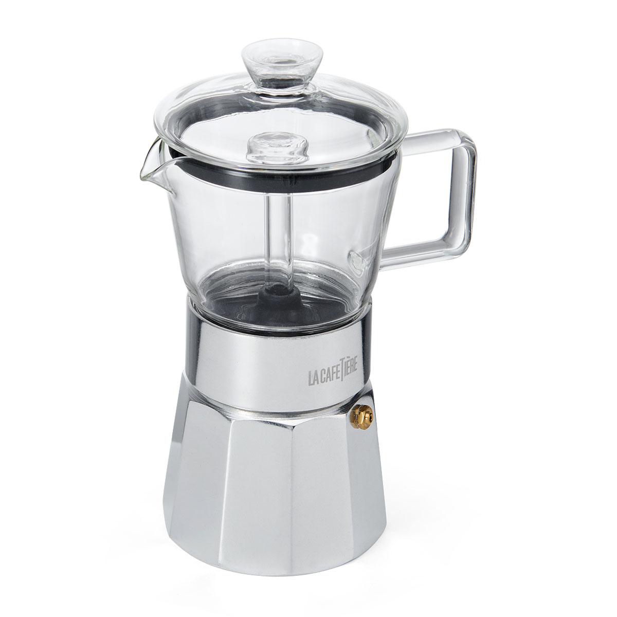 LA CAFETIÈRE Espressokocher "Verona" 6 Tassen Ø 10 cm 240 ml silber