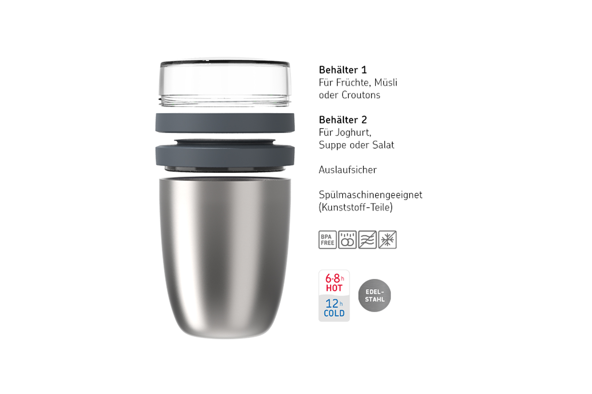 Mepal thermo lunchpot ellipse - gebürstet Mepal thermo lunchpot ellipse - gebürstet