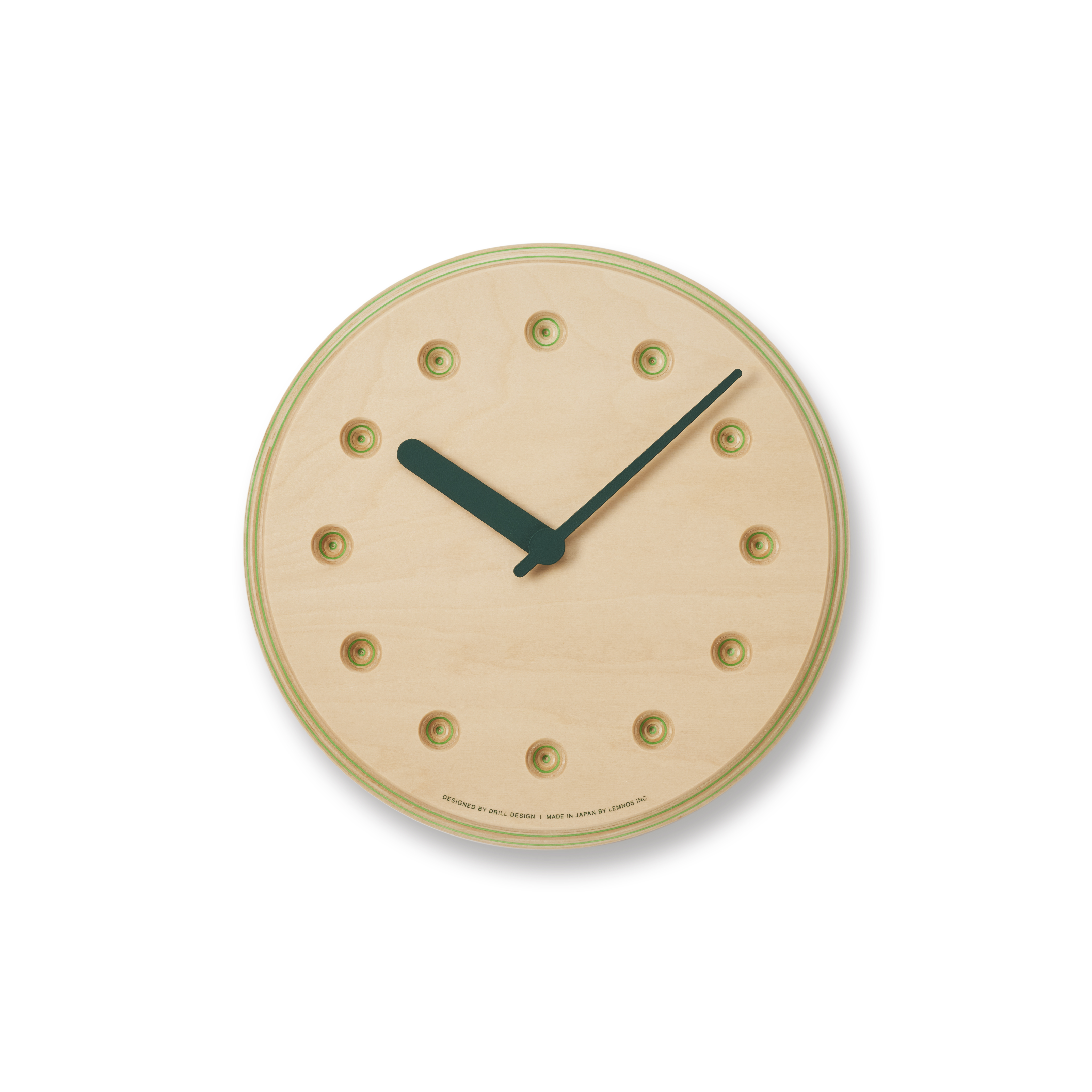 Lemnos Wanduhr Paper-Wood Clock dot / orange